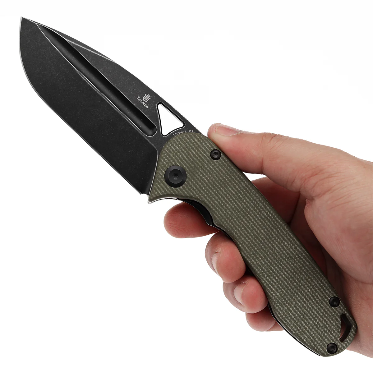 Tenable Bömbur Folding Knife Green Micarta Handle (3.53'' Blackwash D2 Blade) Midgards Messer Design--T1054A4 - Image 9