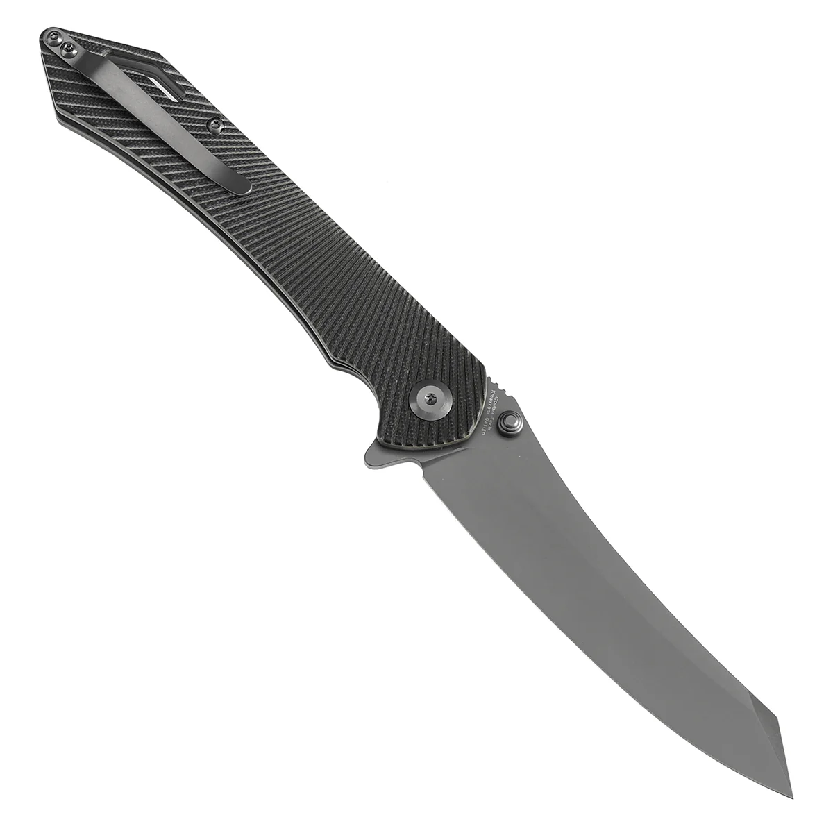Tenable Colibri Tech Folding Knife Black and Green G10 Handle (4.34'' Gray TiCn Coated Nitro V Blade) Kmaxrom Design-T1060A2 - Image 3