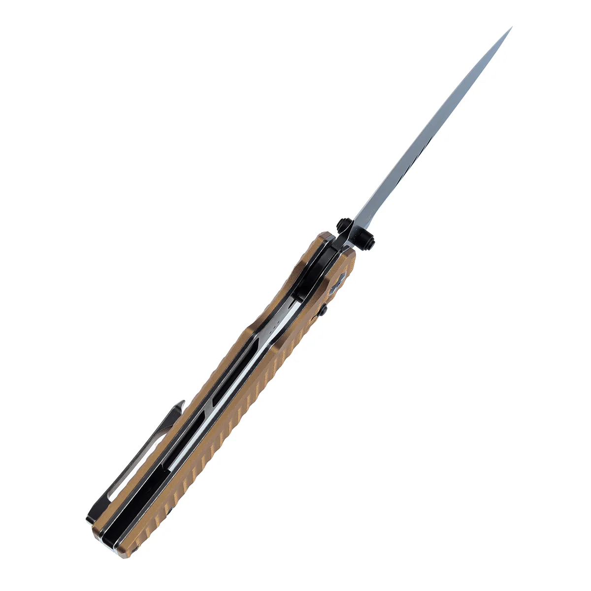 Tenable Eaglestrike | Cross Bar Lock | 3.73'' Black Stonewashed Nitro V Blade |Bronze Anodized Aluminum with Diamond Pattern Handle | James Lowe Design-B1095V5 - Image 4