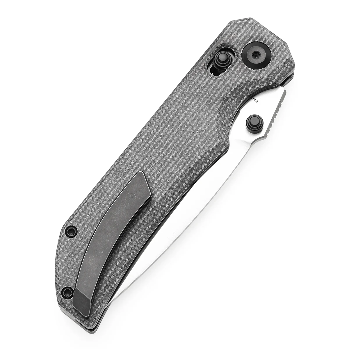 Tenable Eaglestrike Cross Bar Lock Folding Knife Black Micarta Handle (3.73'' Satin Nitro-V Blade) James Lowe Design-T1095V1 - Image 7
