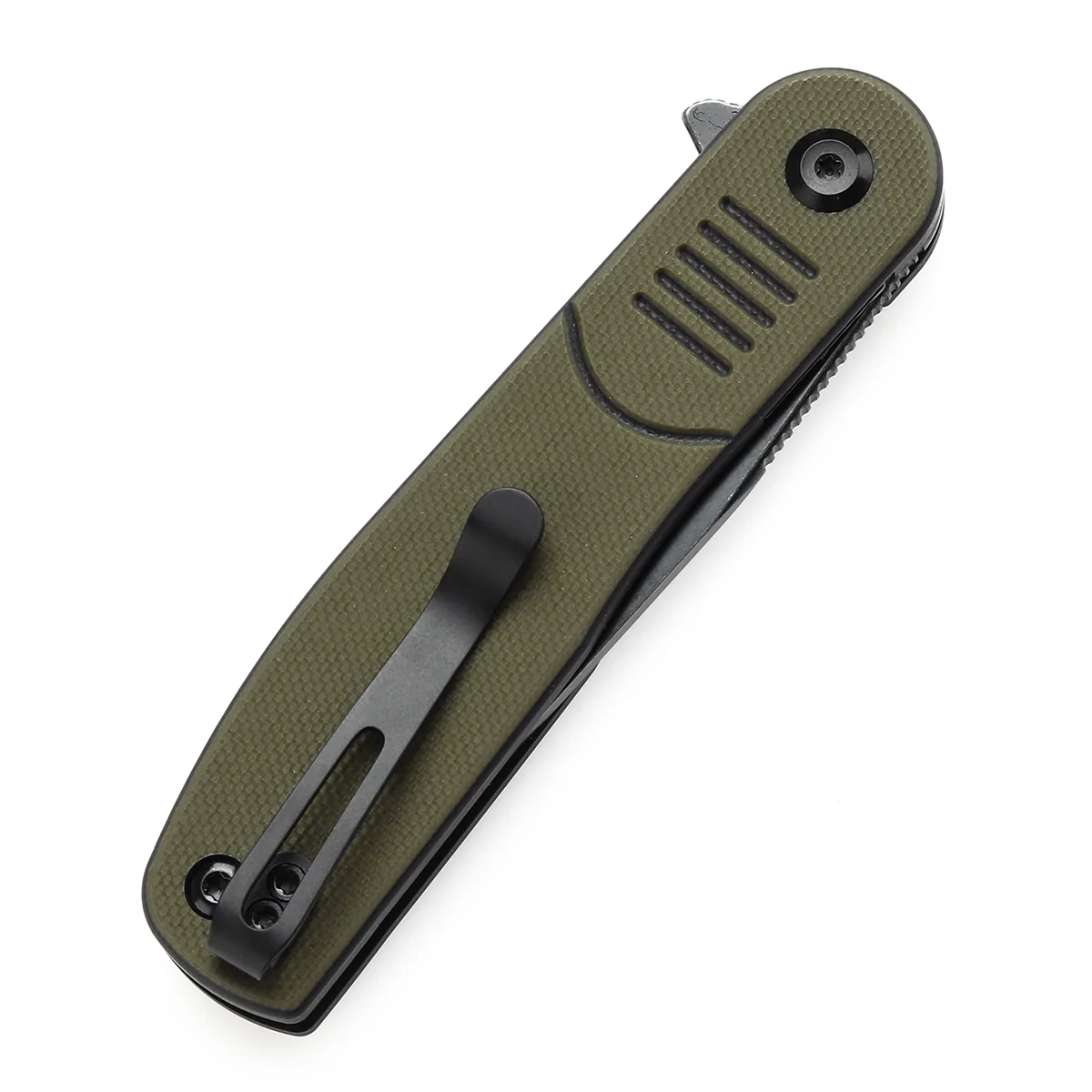 Tenable Einar Folding Knife Olive Green & Black G10 Handle (3.13'' Blackwash Nitro-V Blade) Justin Lundquist Design-T2072A1 - Image 7