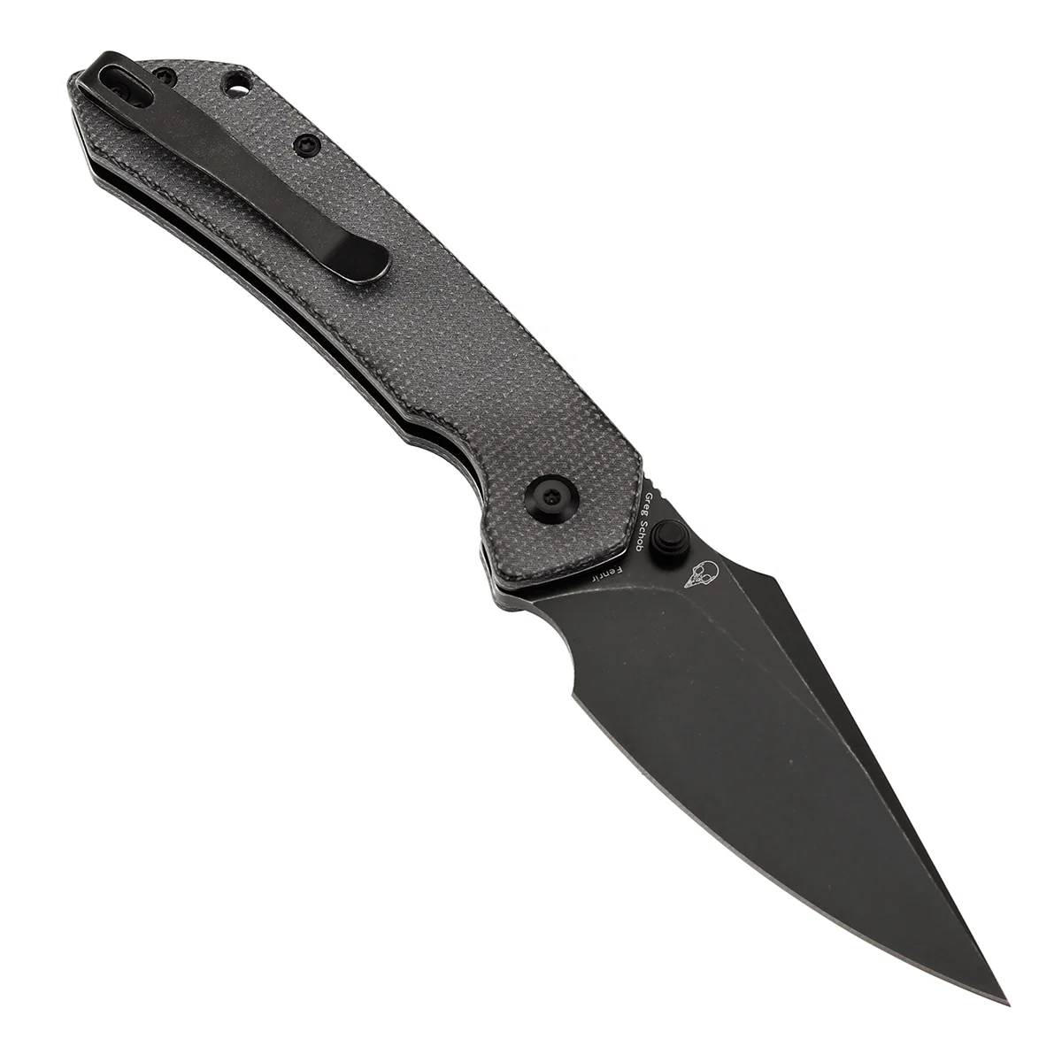 Tenable Fenrir Button Lock Knife | Black Micarta Handle | 3.45" blackwashed 14C28N | Sparrow Knife Design | T1034F6 - Image 3