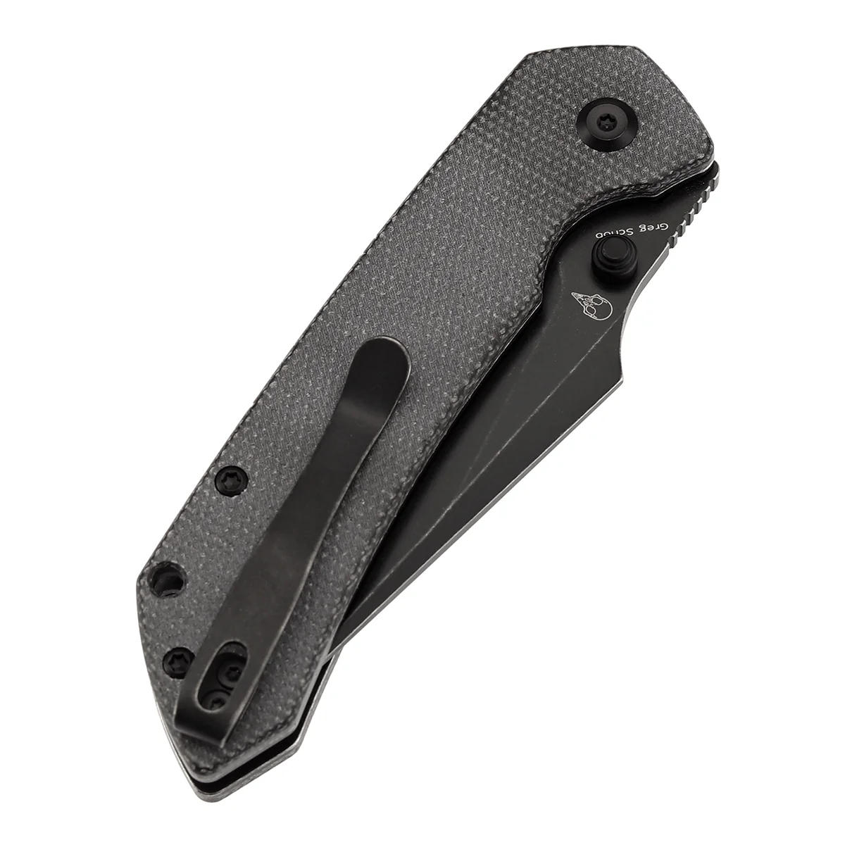 Tenable Fenrir Button Lock Knife | Black Micarta Handle | 3.45" blackwashed 14C28N | Sparrow Knife Design | T1034F6 - Image 7