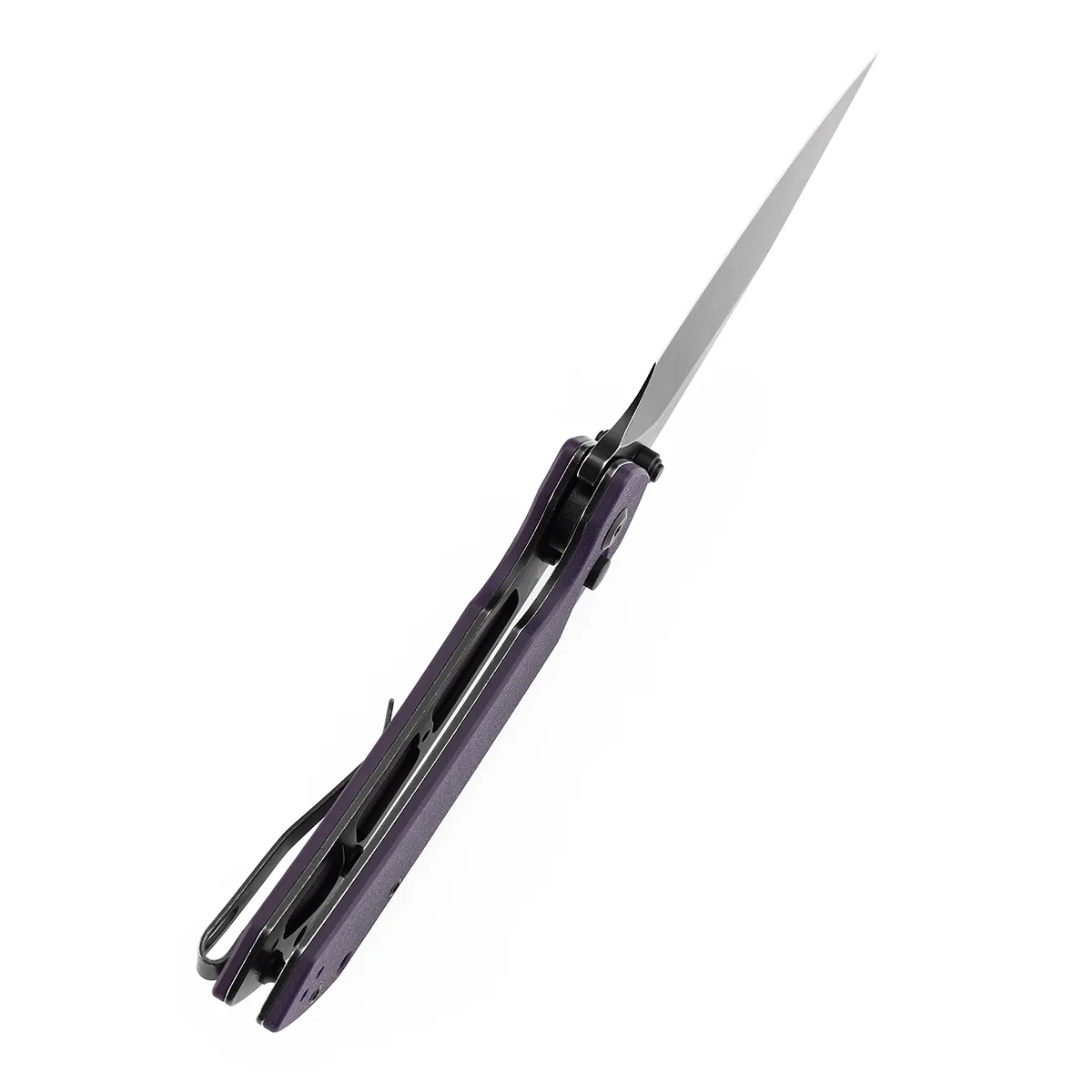 Tenable Fenrir Button Lock Knife | Purple G10 Handle | 3.45" blackwashed 14C28N | Sparrow Knife Design | T1034F10 - Image 4