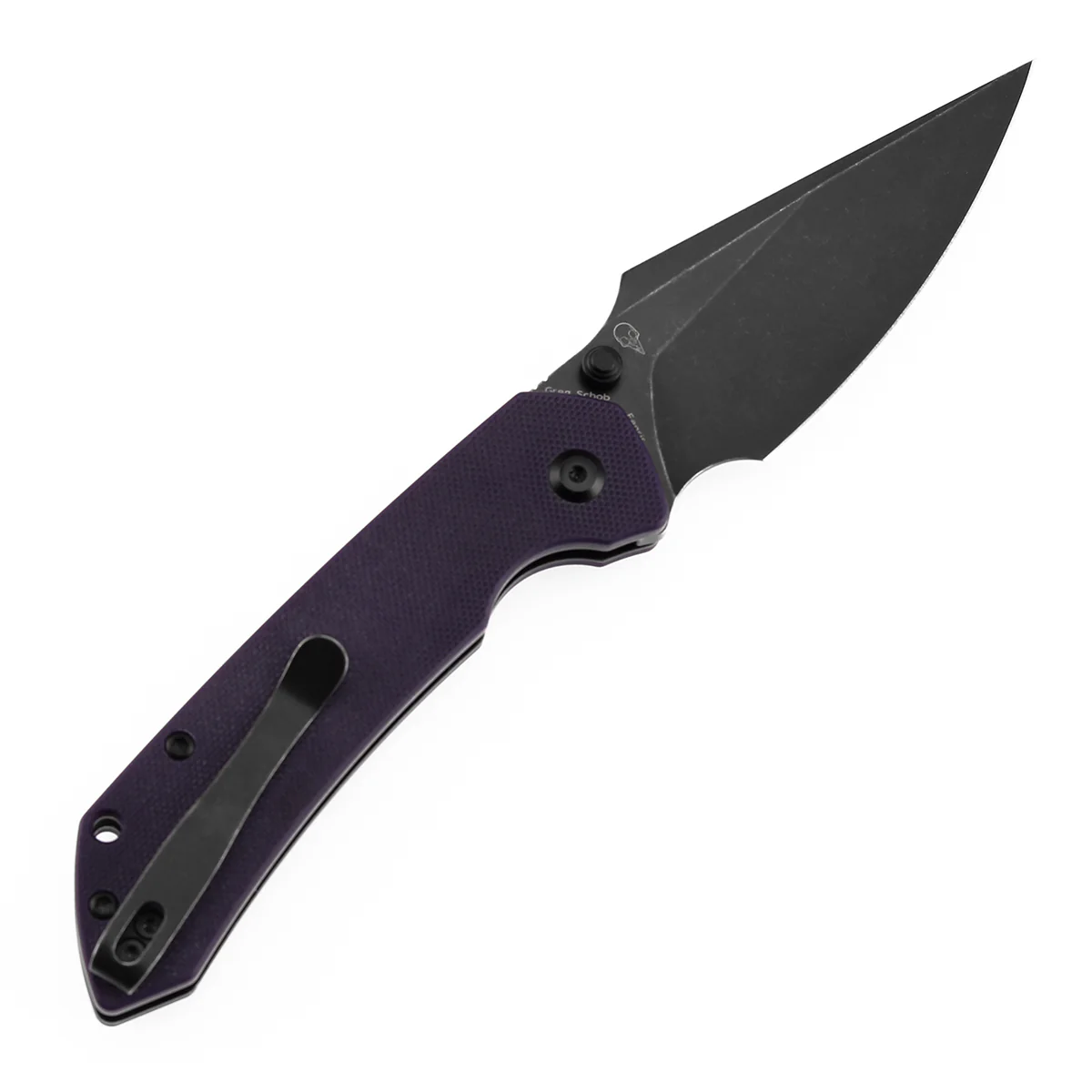 Tenable Fenrir Button Lock Knife | Purple G10 Handle | 3.45" blackwashed 14C28N | Sparrow Knife Design | T1034F10 - Image 8