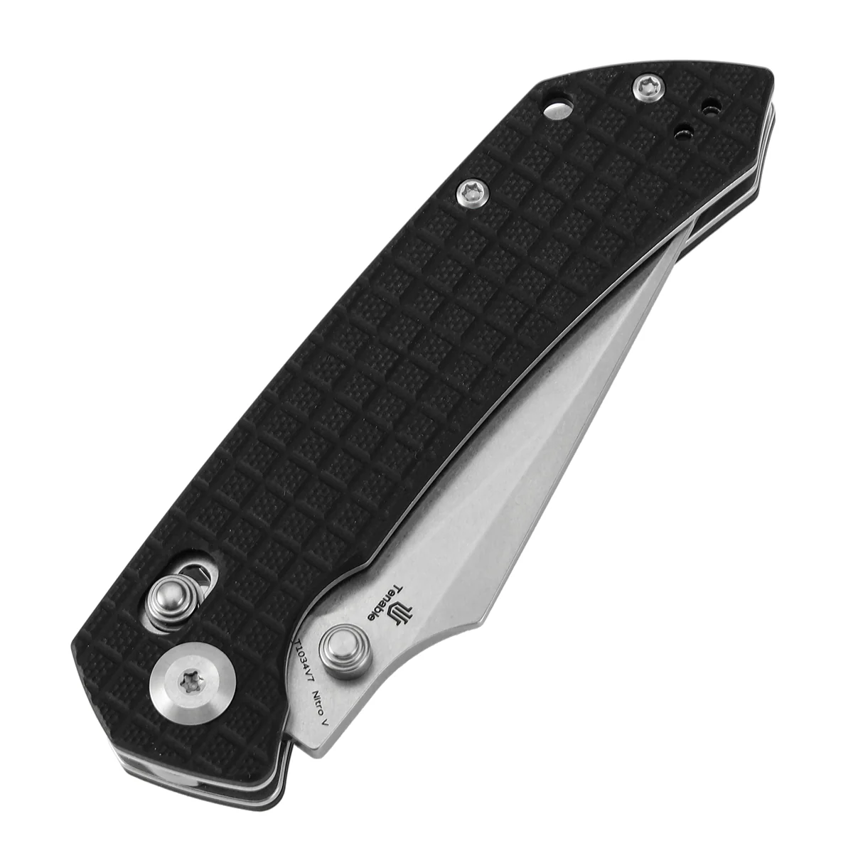 Tenable Fenrir Cross Bar Lock Folding Knife| Black G10 with Frag Pattern| 3.48“ Stonewashed Nitro-V Blade | Sparrow Knife Design | T1034V7 - Image 6