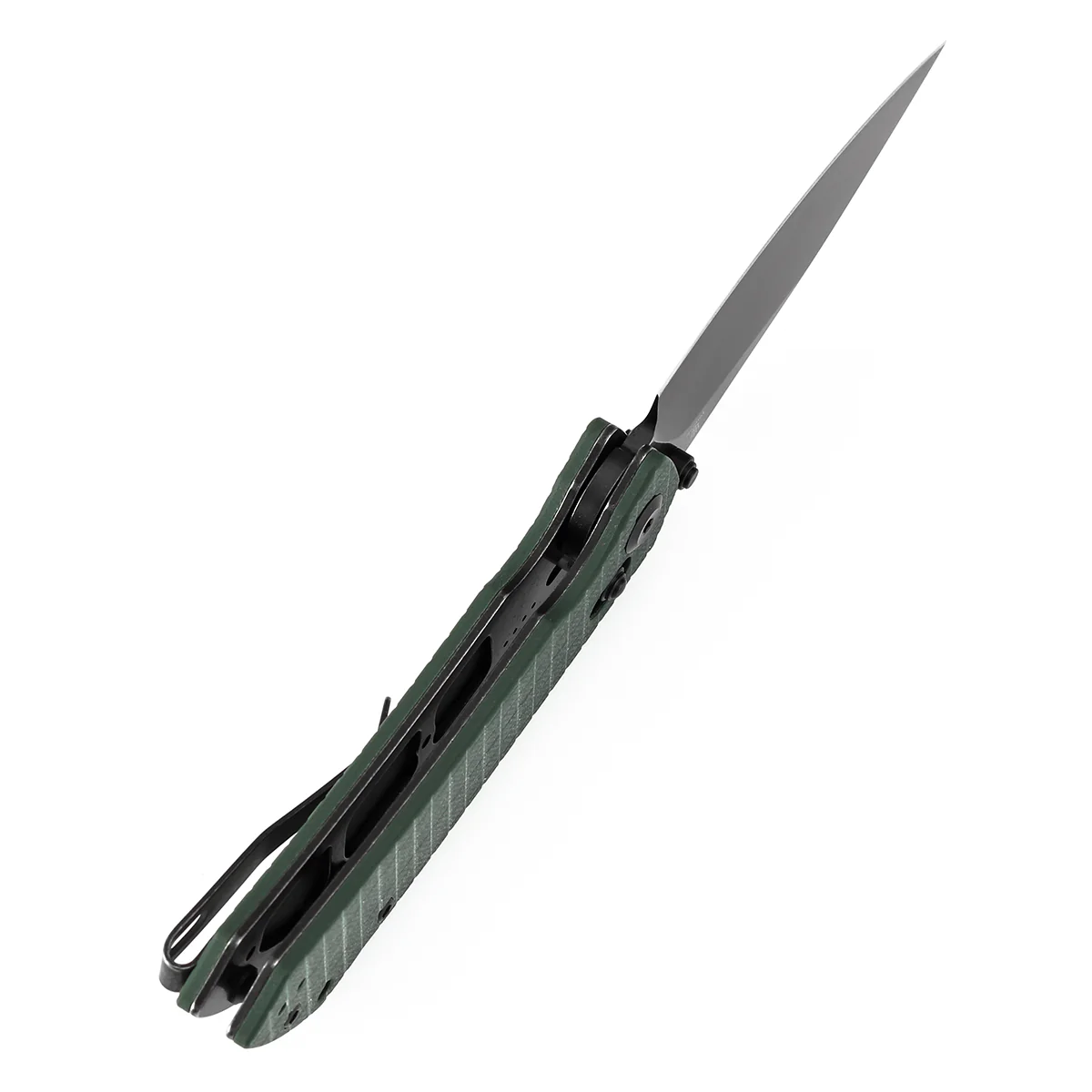 Tenable Fenrir Cross Bar Lock Folding Knife| Green G10 with Frag Pattern | 3.48" Blackwashed Nitro-V Blade | Sparrow Knife Design | T1034V12 - Image 4