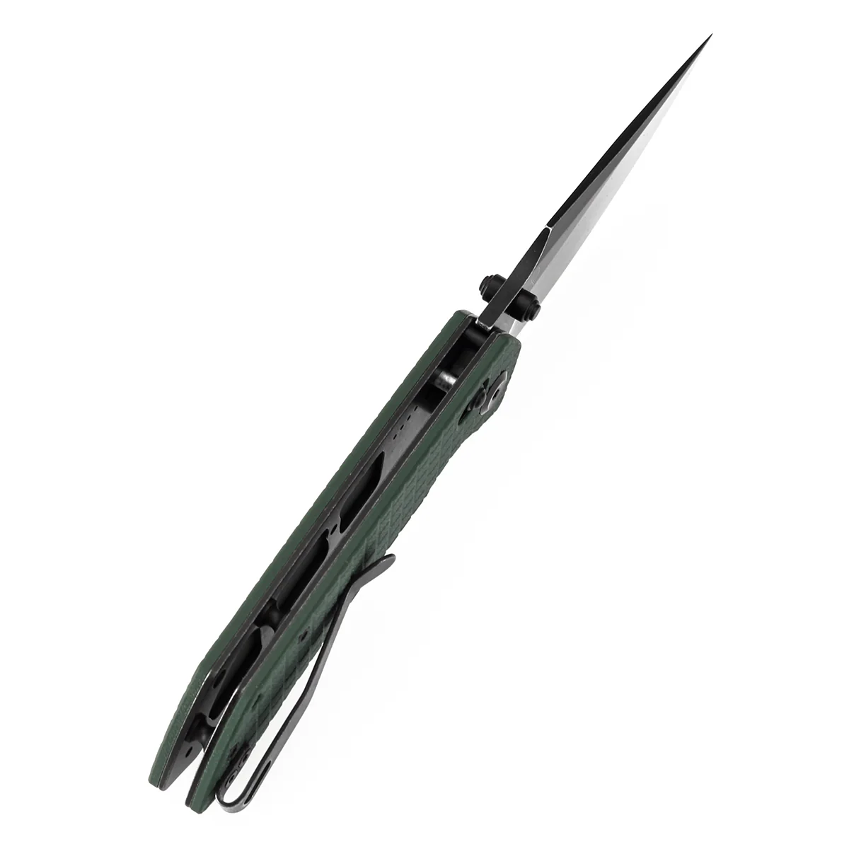 Tenable Fenrir Cross Bar Lock Folding Knife| Green G10 with Frag Pattern | 3.48" Blackwashed Nitro-V Blade | Sparrow Knife Design | T1034V12 - Image 5