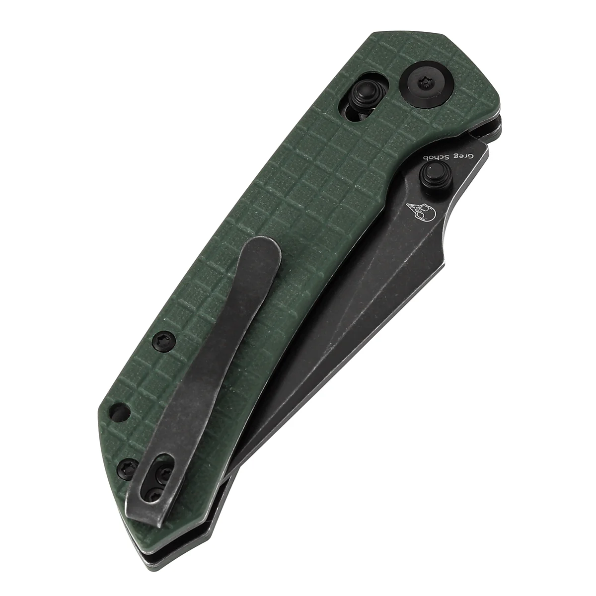 Tenable Fenrir Cross Bar Lock Folding Knife| Green G10 with Frag Pattern | 3.48" Blackwashed Nitro-V Blade | Sparrow Knife Design | T1034V12 - Image 7