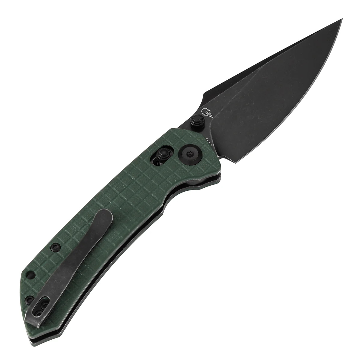 Tenable Fenrir Cross Bar Lock Folding Knife| Green G10 with Frag Pattern | 3.48" Blackwashed Nitro-V Blade | Sparrow Knife Design | T1034V12 - Image 8