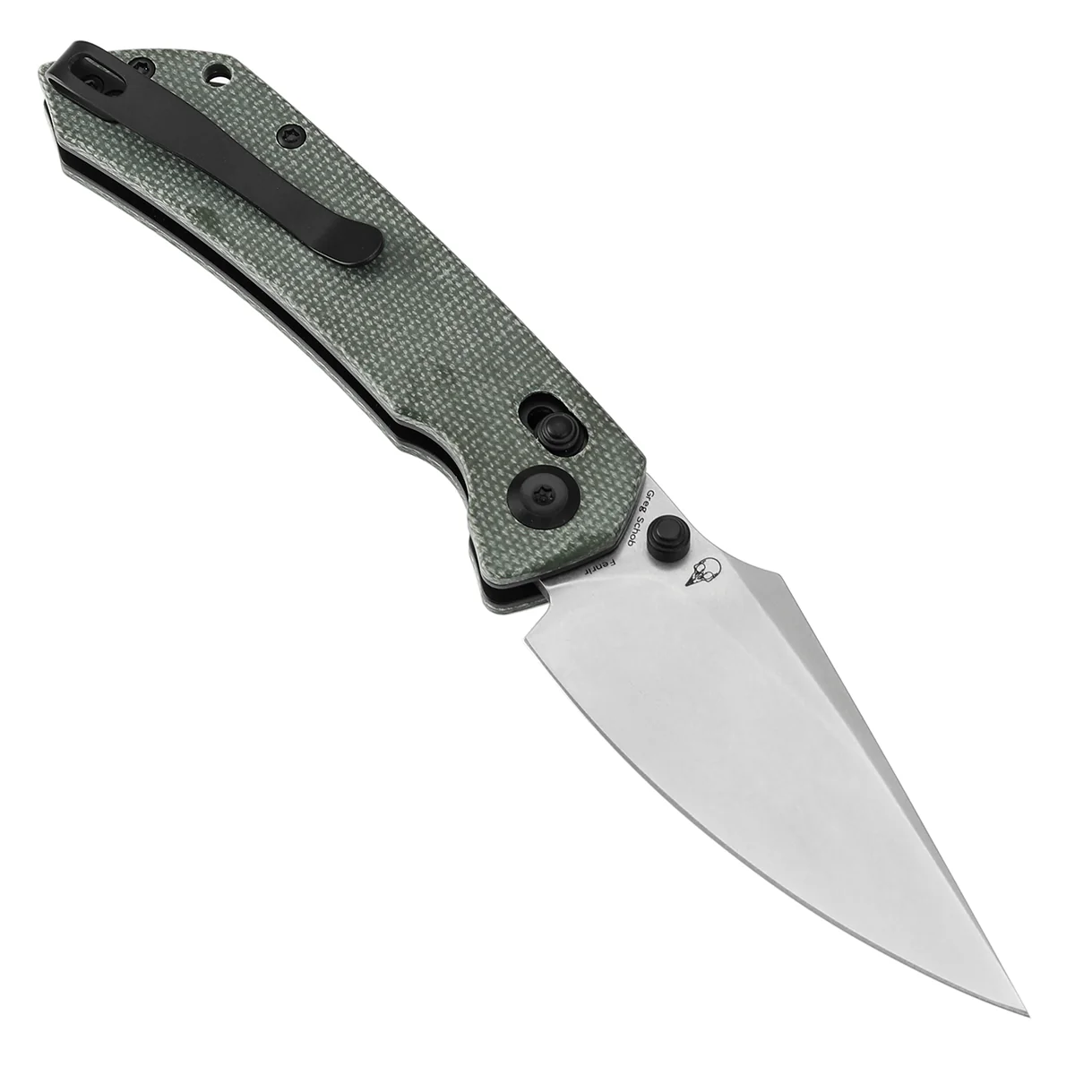Tenable Fenrir Cross Bar Lock Folding Knife| Green Micarta | 3.48" Stonewashed Nitro-V Blade | Sparrow Knife Design | T1034V1 - Image 3