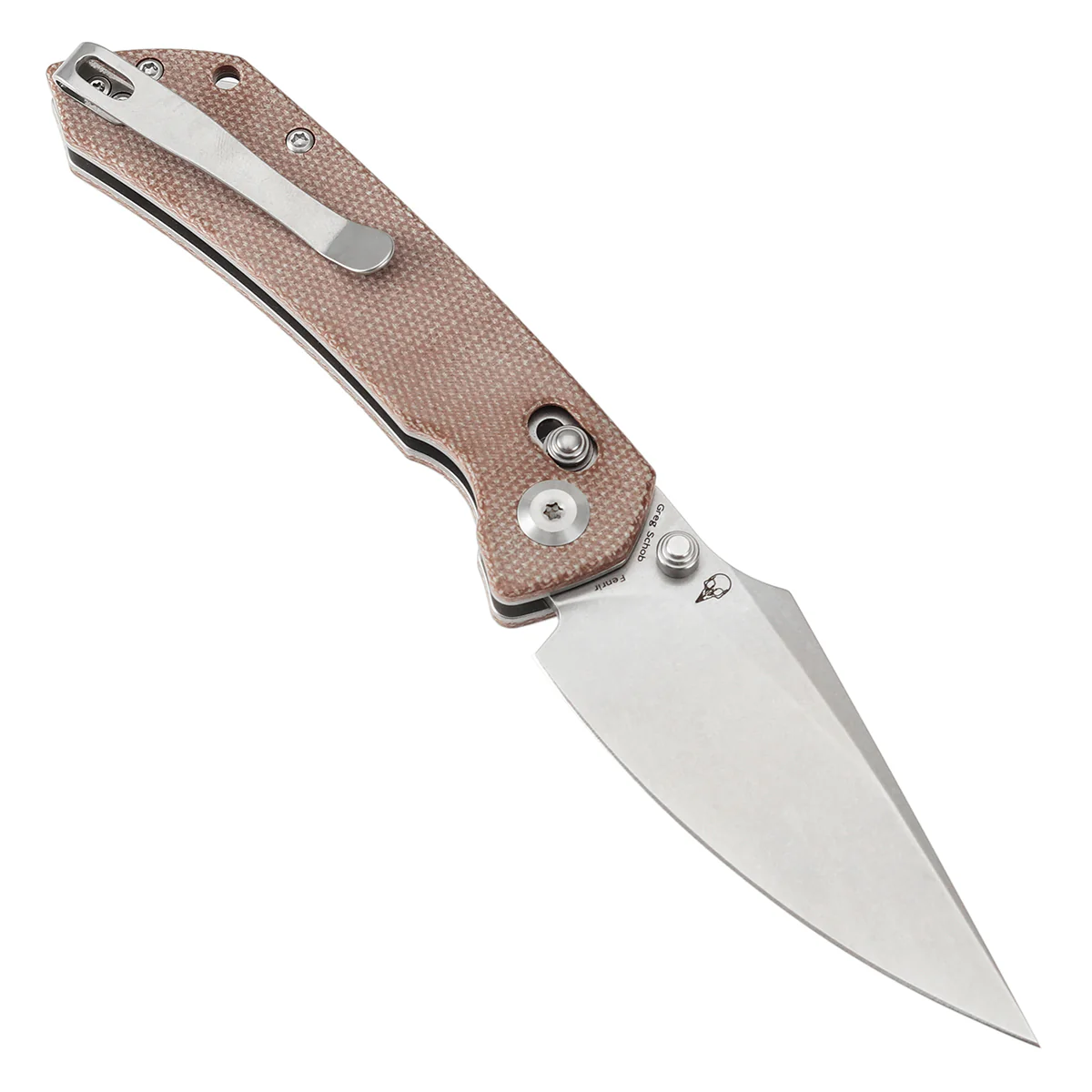 Tenable Fenrir Cross Bar Lock Folding Knife| Brown Micarta | 3.48" Stonewashed Nito-V Blade | Sparrow Knife Design T1034V2 - Image 3