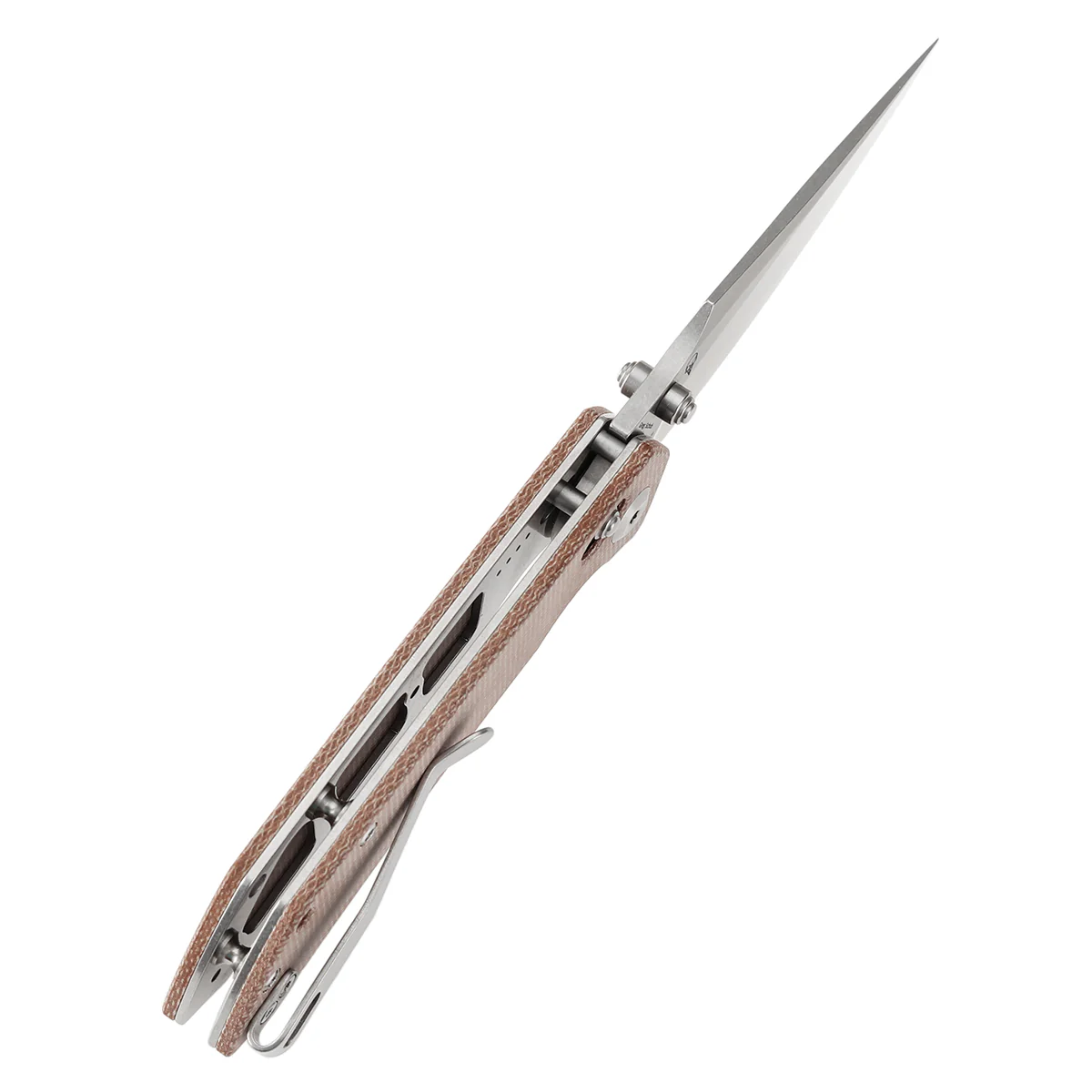 Tenable Fenrir Cross Bar Lock Folding Knife| Brown Micarta | 3.48" Stonewashed Nito-V Blade | Sparrow Knife Design T1034V2 - Image 5