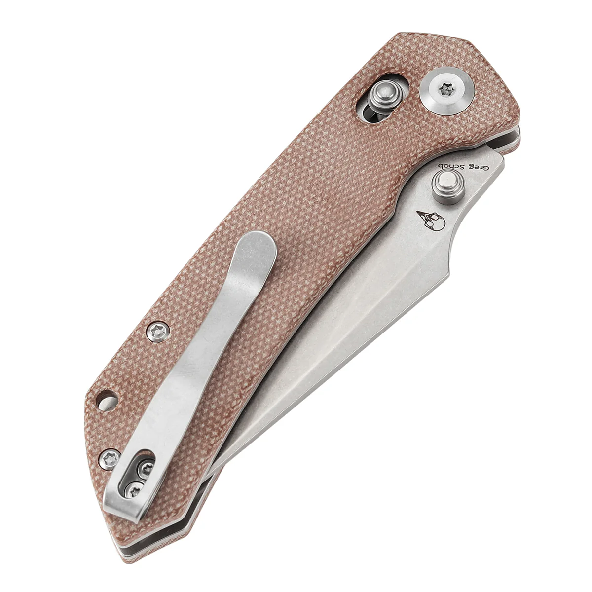 Tenable Fenrir Cross Bar Lock Folding Knife| Brown Micarta | 3.48" Stonewashed Nito-V Blade | Sparrow Knife Design T1034V2 - Image 7