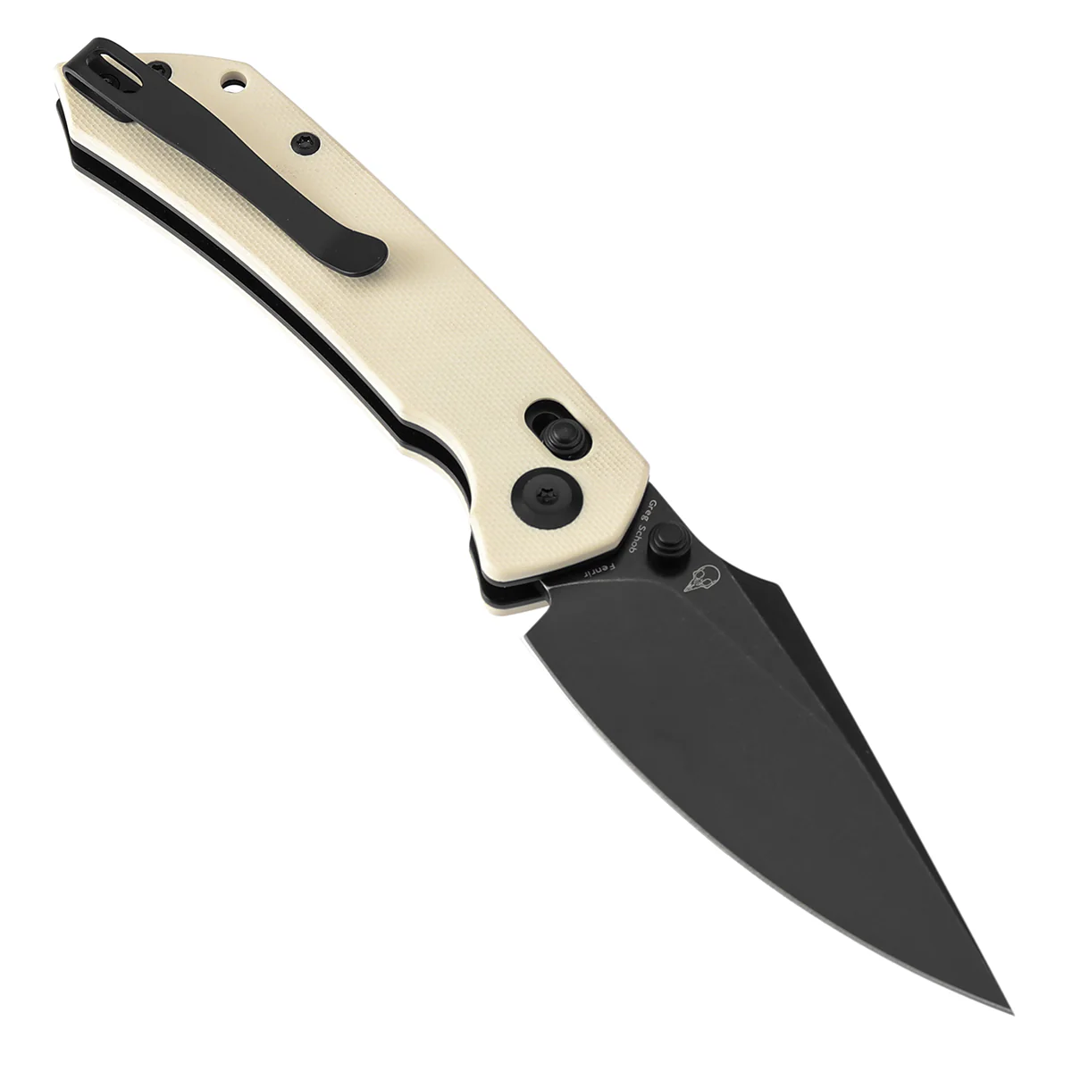 Tenable Fenrir Cross Bar Lock Folding Knife| Ivory White G10 | 3.48" Blackwashed Nitro-V Blade | Sparrow Knife Design | T1034V11 - Image 3