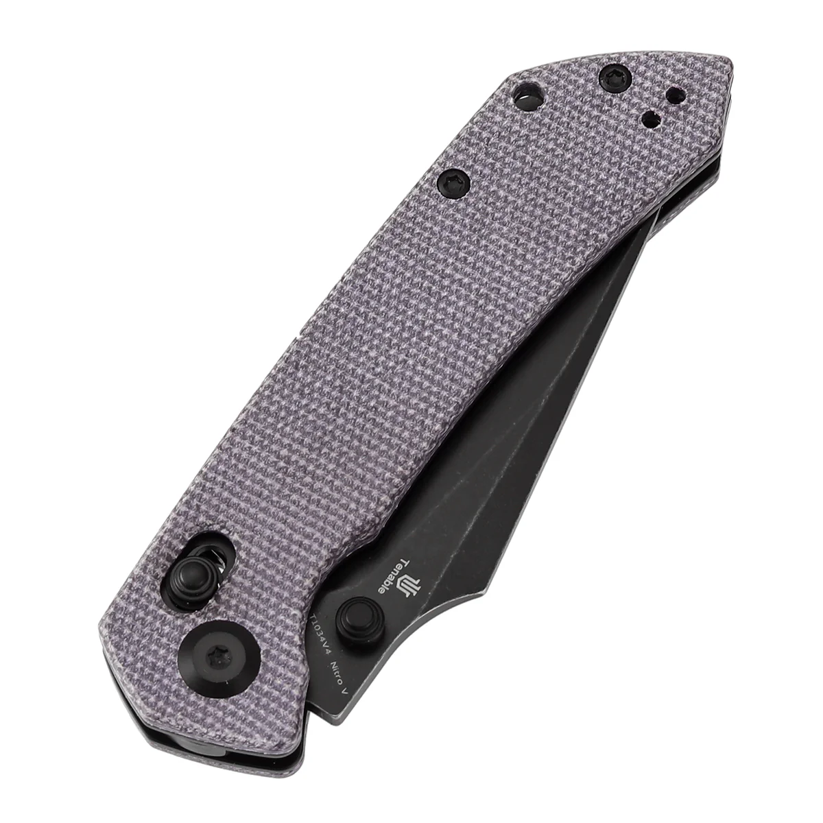 Tenable Fenrir Cross Bar Lock Folding Knife| Purple Micarta | 3.48" Blackwashed Nitro-V Blade | Sparrow Knife Design | T1034V4 - Image 6