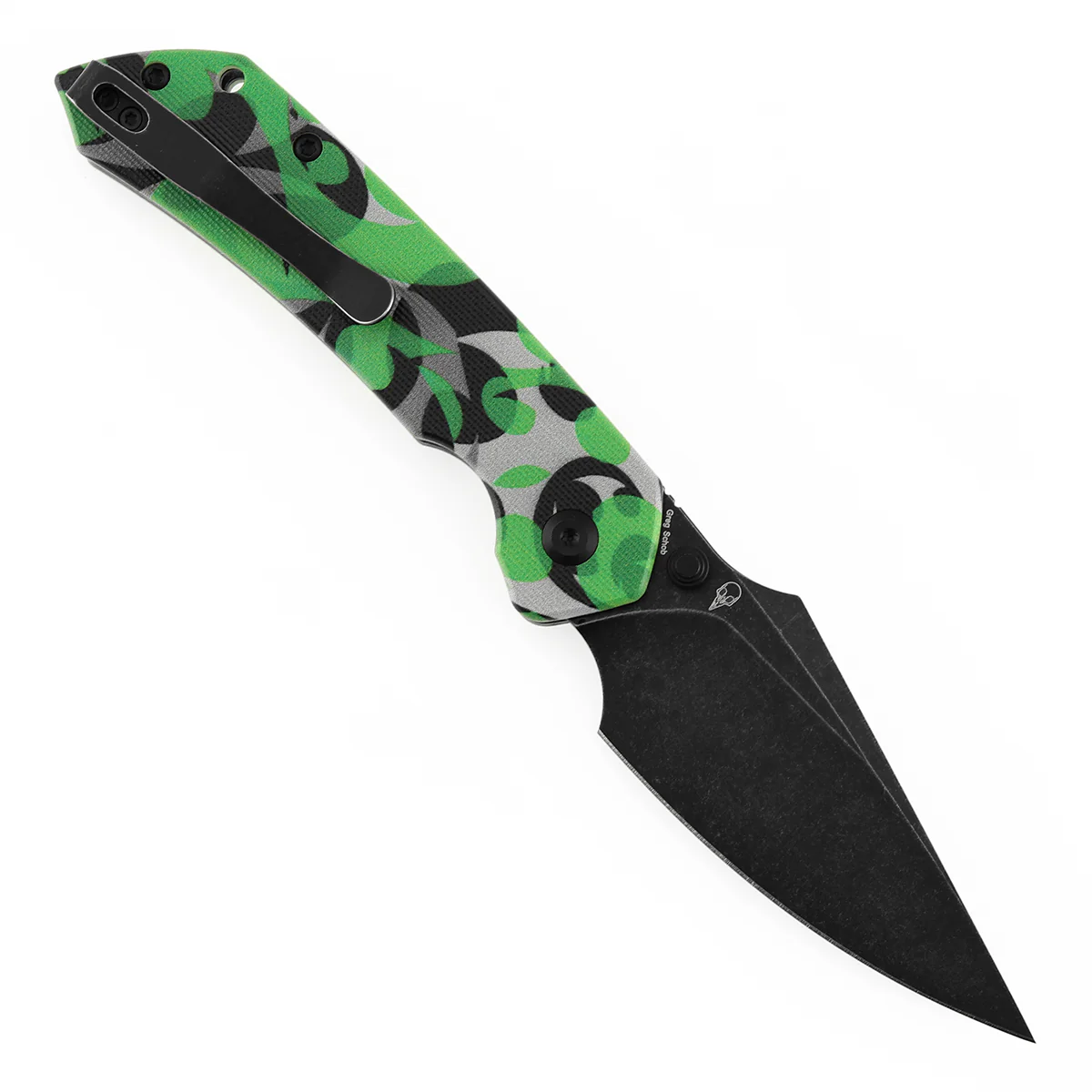 Tenable Fenrir Top Liner Lock Folding Knife| 3.4“ Blackwash D2 Blade | Jade G10 with Green Camouflage Pattern Handle | Sparrow Knife Design | B1034H13 - Image 3