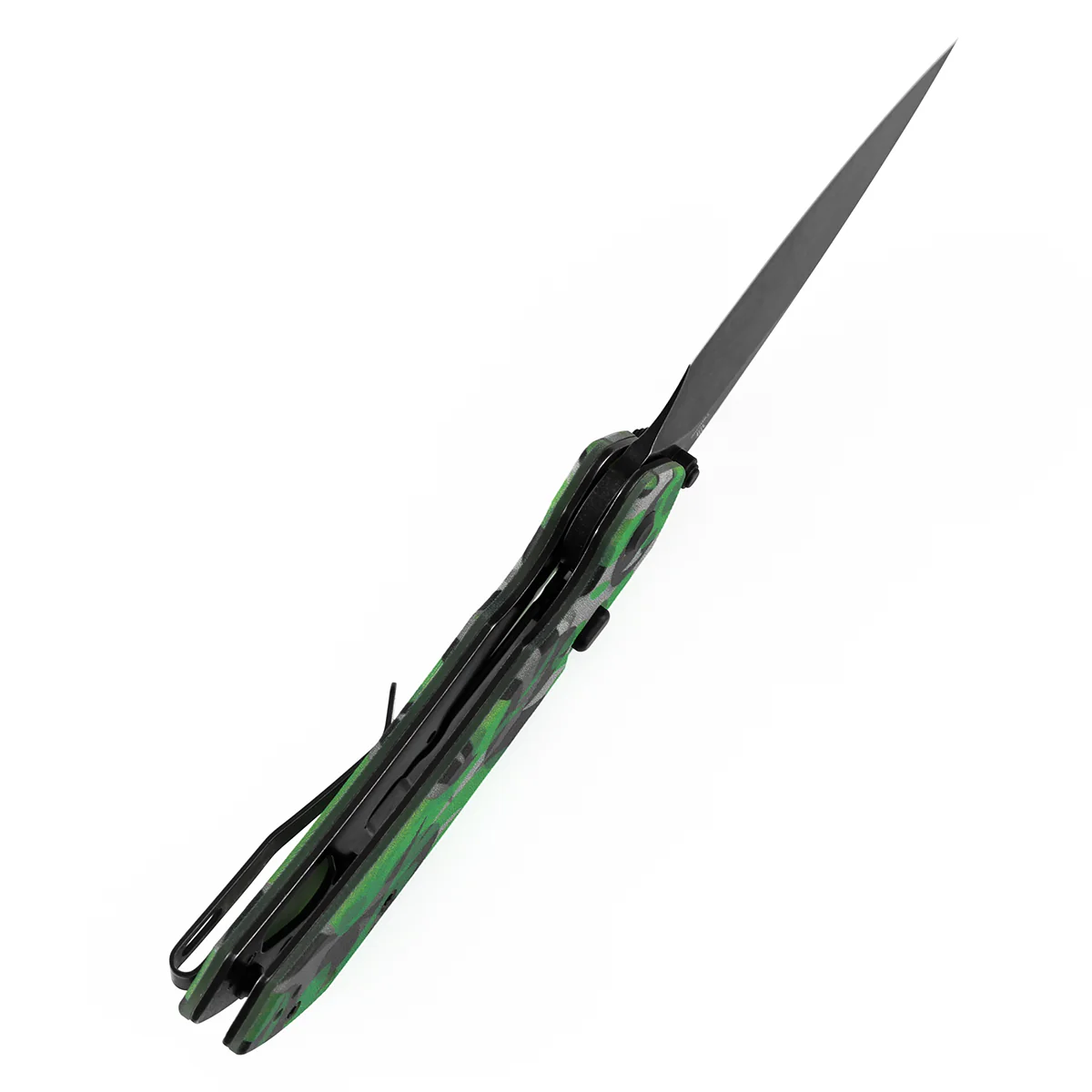 Tenable Fenrir Top Liner Lock Folding Knife| 3.4“ Blackwash D2 Blade | Jade G10 with Green Camouflage Pattern Handle | Sparrow Knife Design | B1034H13 - Image 4