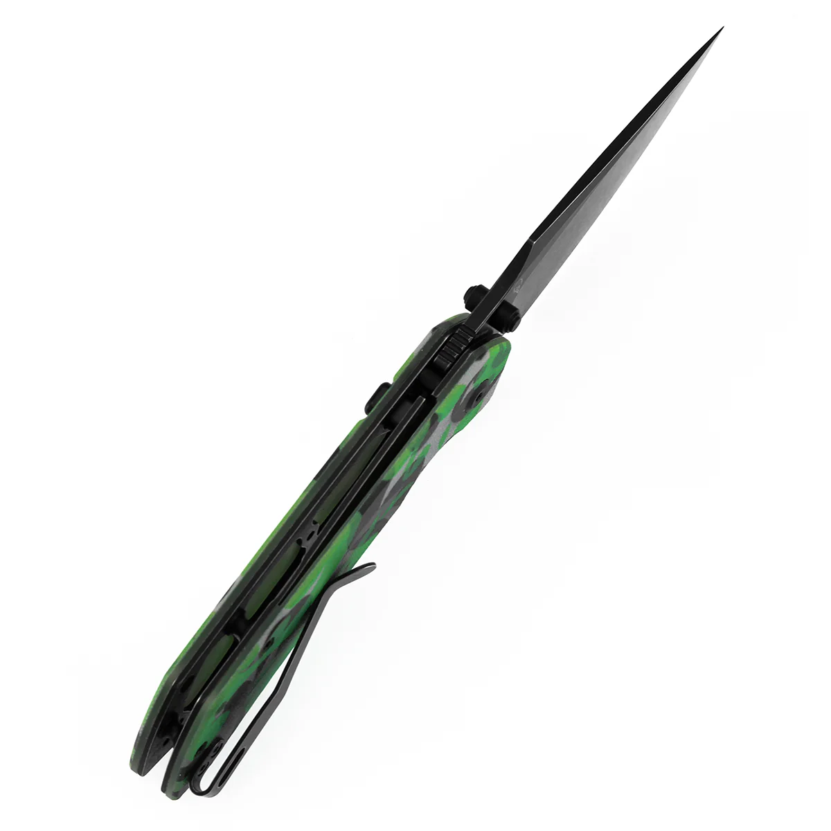 Tenable Fenrir Top Liner Lock Folding Knife| 3.4“ Blackwash D2 Blade | Jade G10 with Green Camouflage Pattern Handle | Sparrow Knife Design | B1034H13 - Image 5
