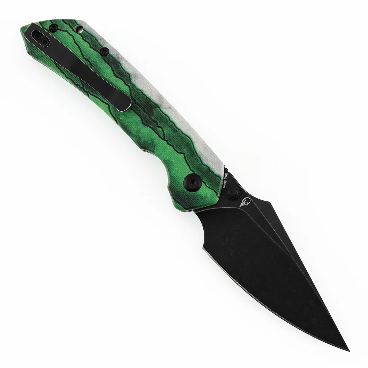 Tenable Fenrir Top Liner Lock Folding Knife| 3.4“ Blackwash D2 Blade | Jade G10 with Green Misty Mountain Inspired Pattern Handle | Sparrow Knife Design | B1034H12 - Image 3