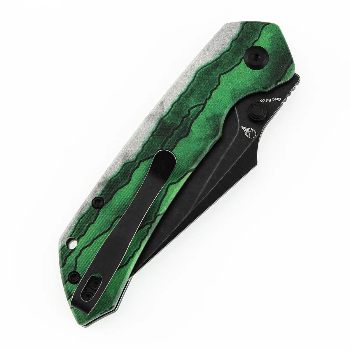 Tenable Fenrir Top Liner Lock Folding Knife| 3.4“ Blackwash D2 Blade | Jade G10 with Green Misty Mountain Inspired Pattern Handle | Sparrow Knife Design | B1034H12 - Image 7
