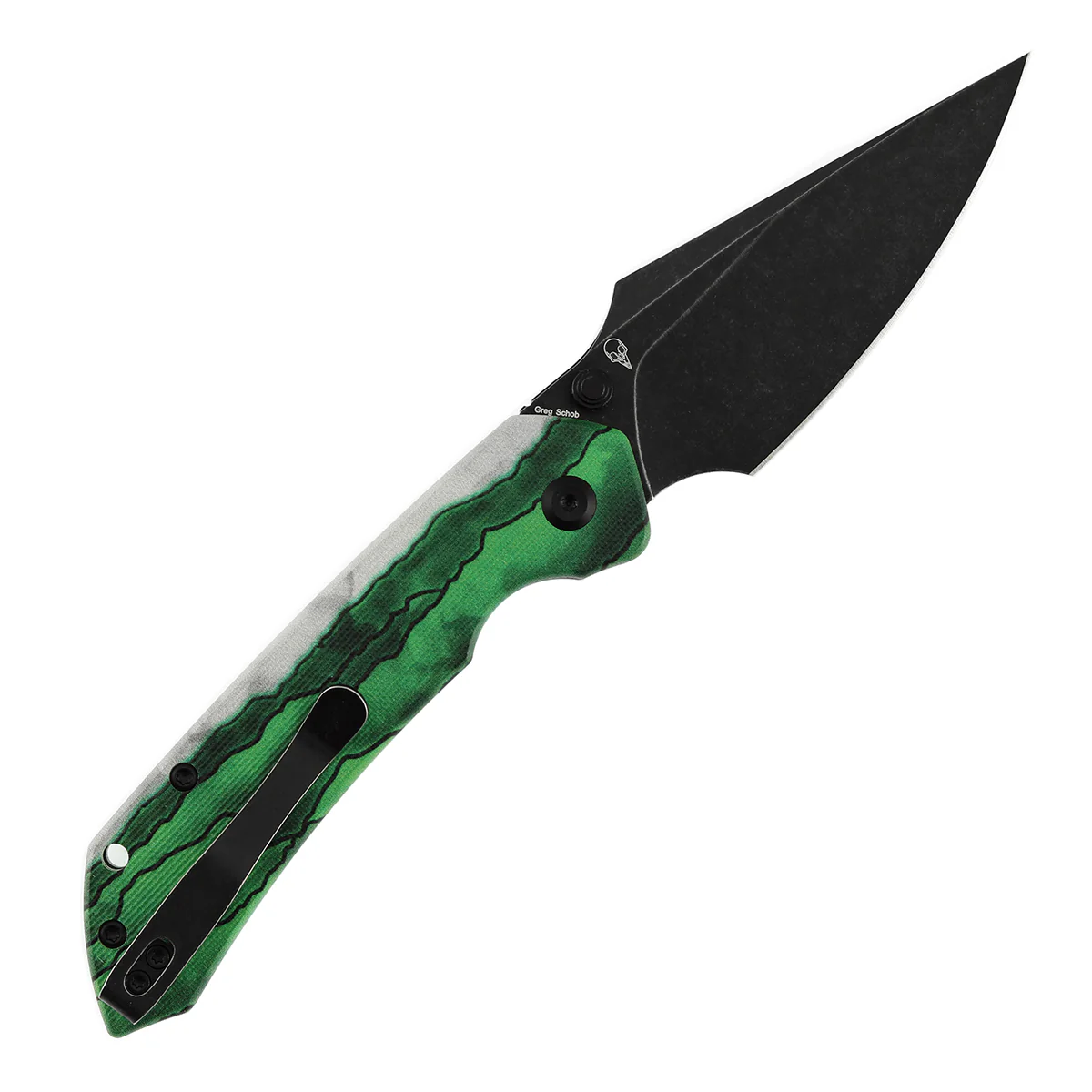Tenable Fenrir Top Liner Lock Folding Knife| 3.4“ Blackwash D2 Blade | Jade G10 with Green Misty Mountain Inspired Pattern Handle | Sparrow Knife Design | B1034H12 - Image 8