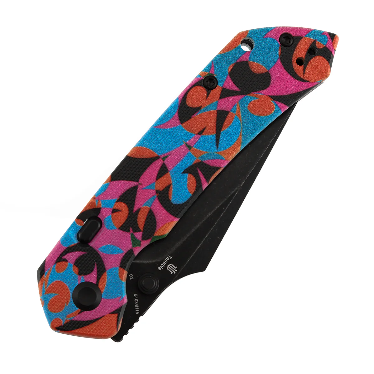 Tenable Fenrir Top Liner Lock Folding Knife| 3.4“ Blackwash D2 Blade | Jade G10 with Multicolor Camouflage Pattern Handle | Sparrow Knife Design | B1034H15 - Image 6