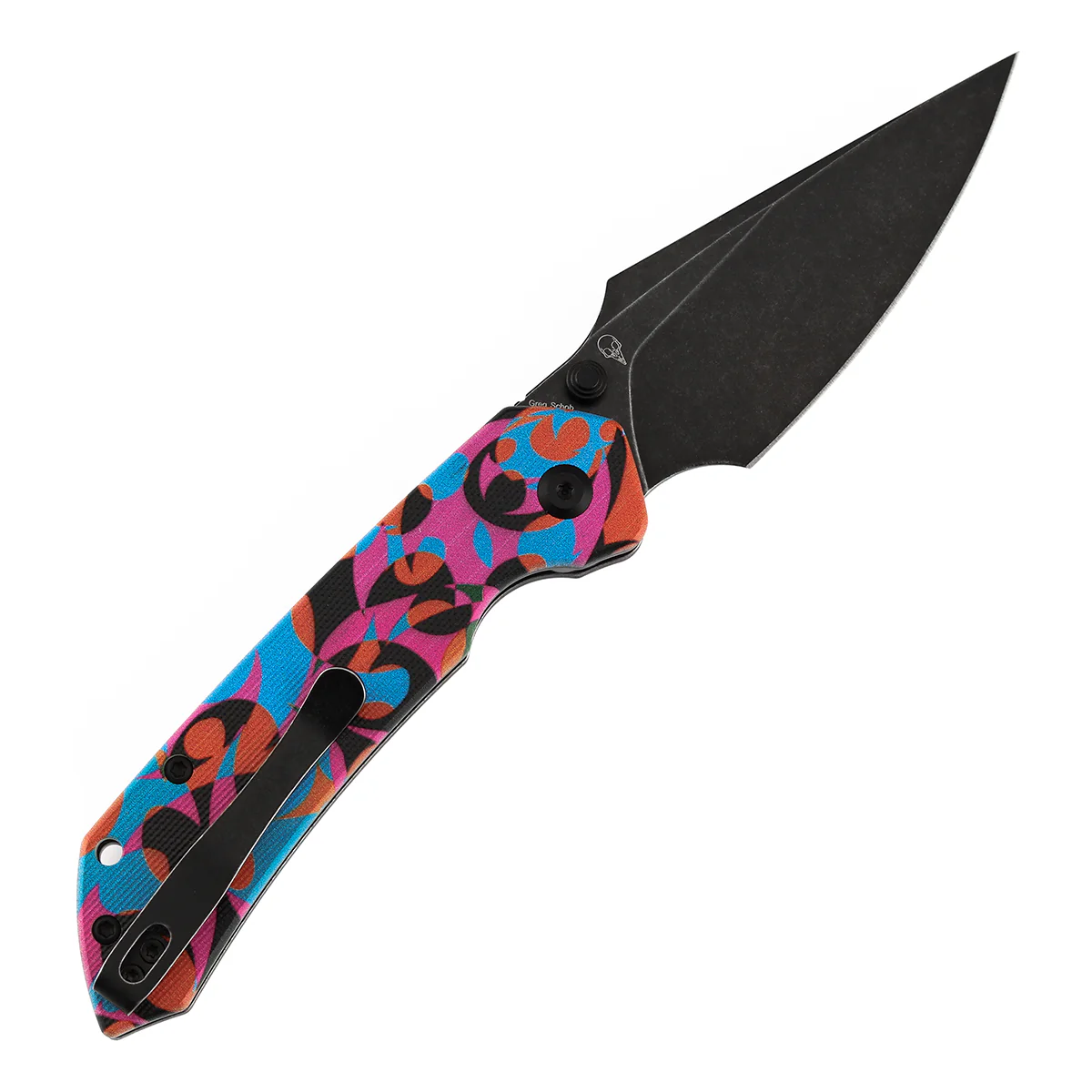 Tenable Fenrir Top Liner Lock Folding Knife| 3.4“ Blackwash D2 Blade | Jade G10 with Multicolor Camouflage Pattern Handle | Sparrow Knife Design | B1034H15 - Image 8