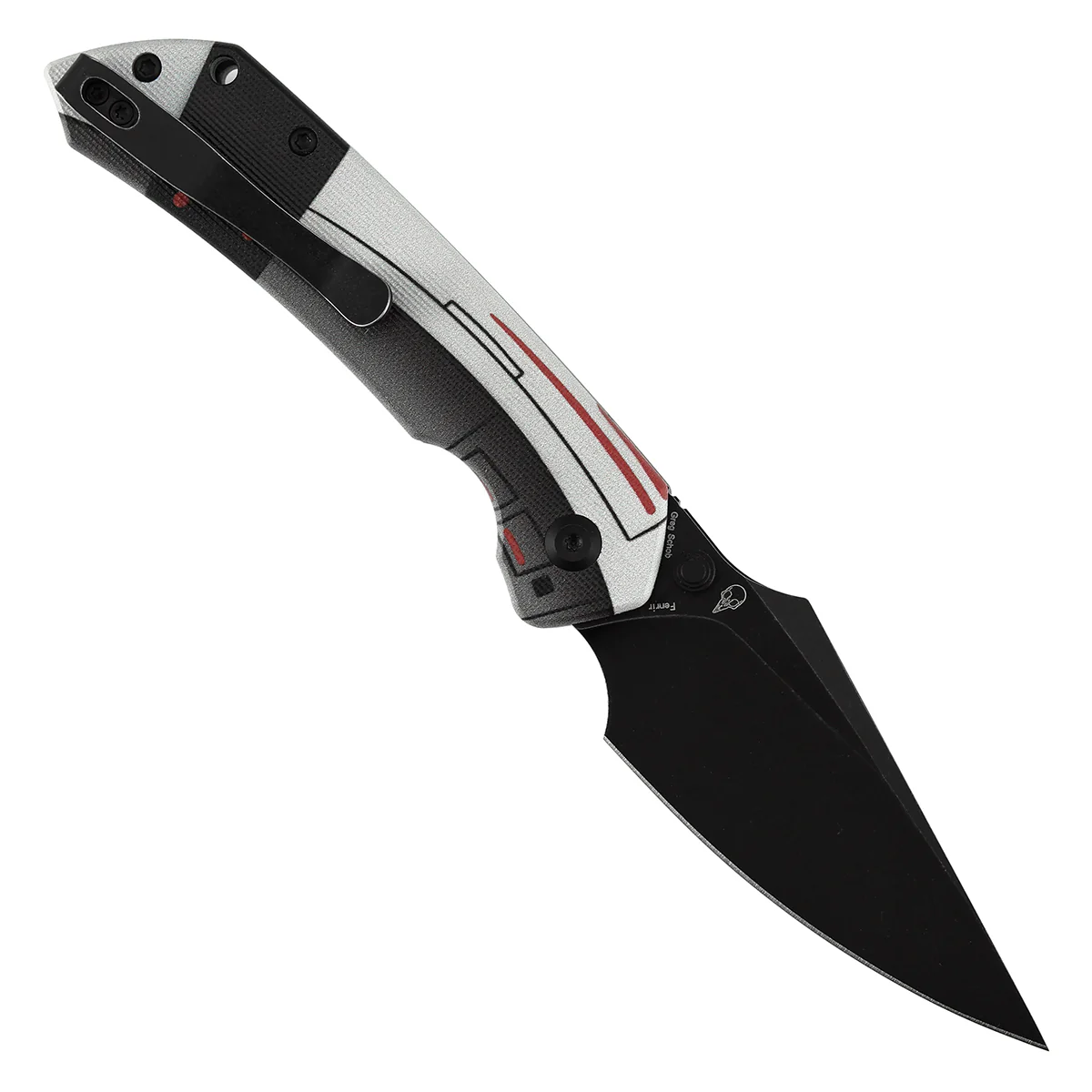 WMK Exclusive | Tenable Fenrir Top Liner Lock Folding Knife| 3.4" Blackwash D2 Blade | Jade G10 with Nostalgic Gaming Console Theme Handle | Sparrow Knife Design | B1034H14 - Image 3