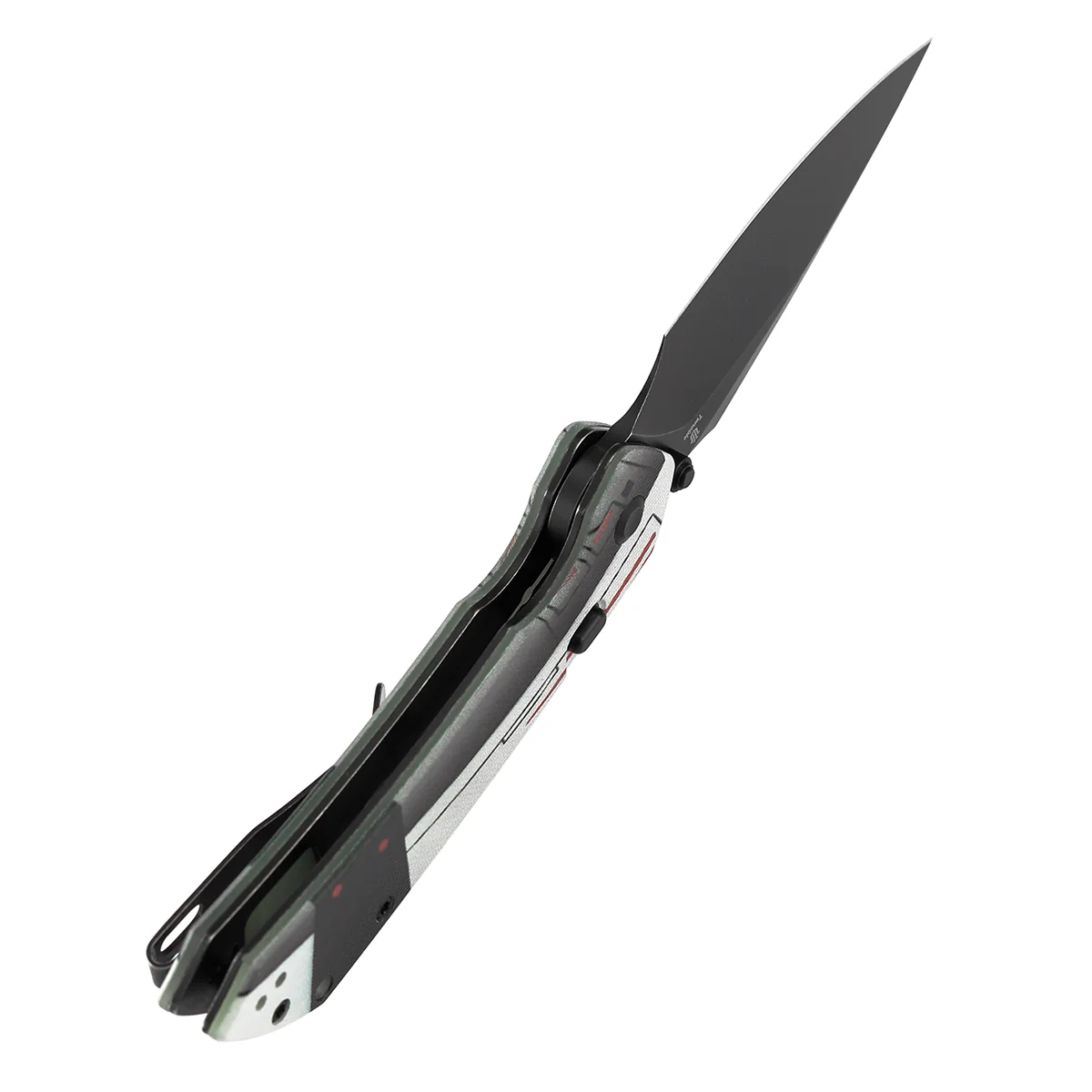 WMK Exclusive | Tenable Fenrir Top Liner Lock Folding Knife| 3.4" Blackwash D2 Blade | Jade G10 with Nostalgic Gaming Console Theme Handle | Sparrow Knife Design | B1034H14 - Image 4