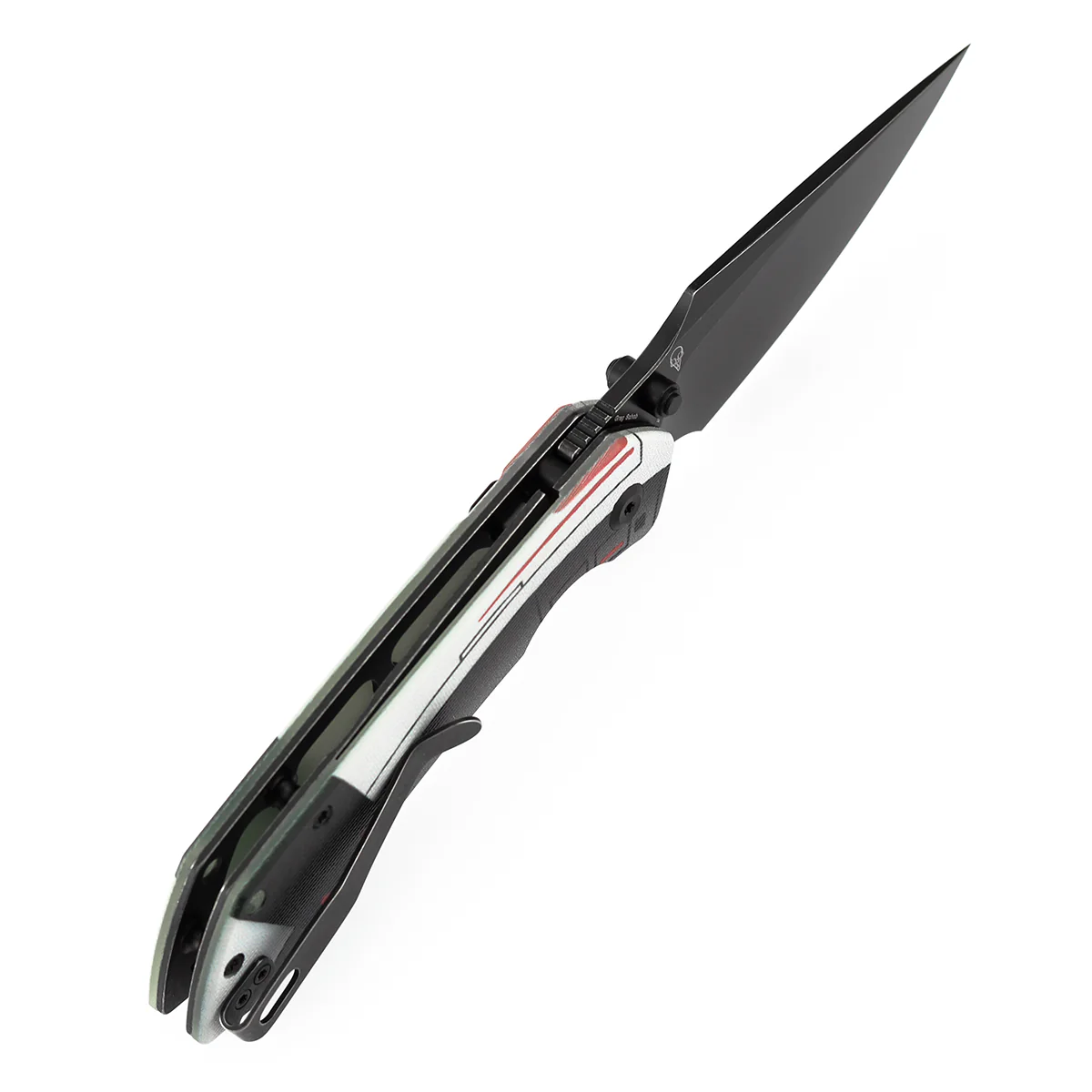 WMK Exclusive | Tenable Fenrir Top Liner Lock Folding Knife| 3.4" Blackwash D2 Blade | Jade G10 with Nostalgic Gaming Console Theme Handle | Sparrow Knife Design | B1034H14 - Image 5