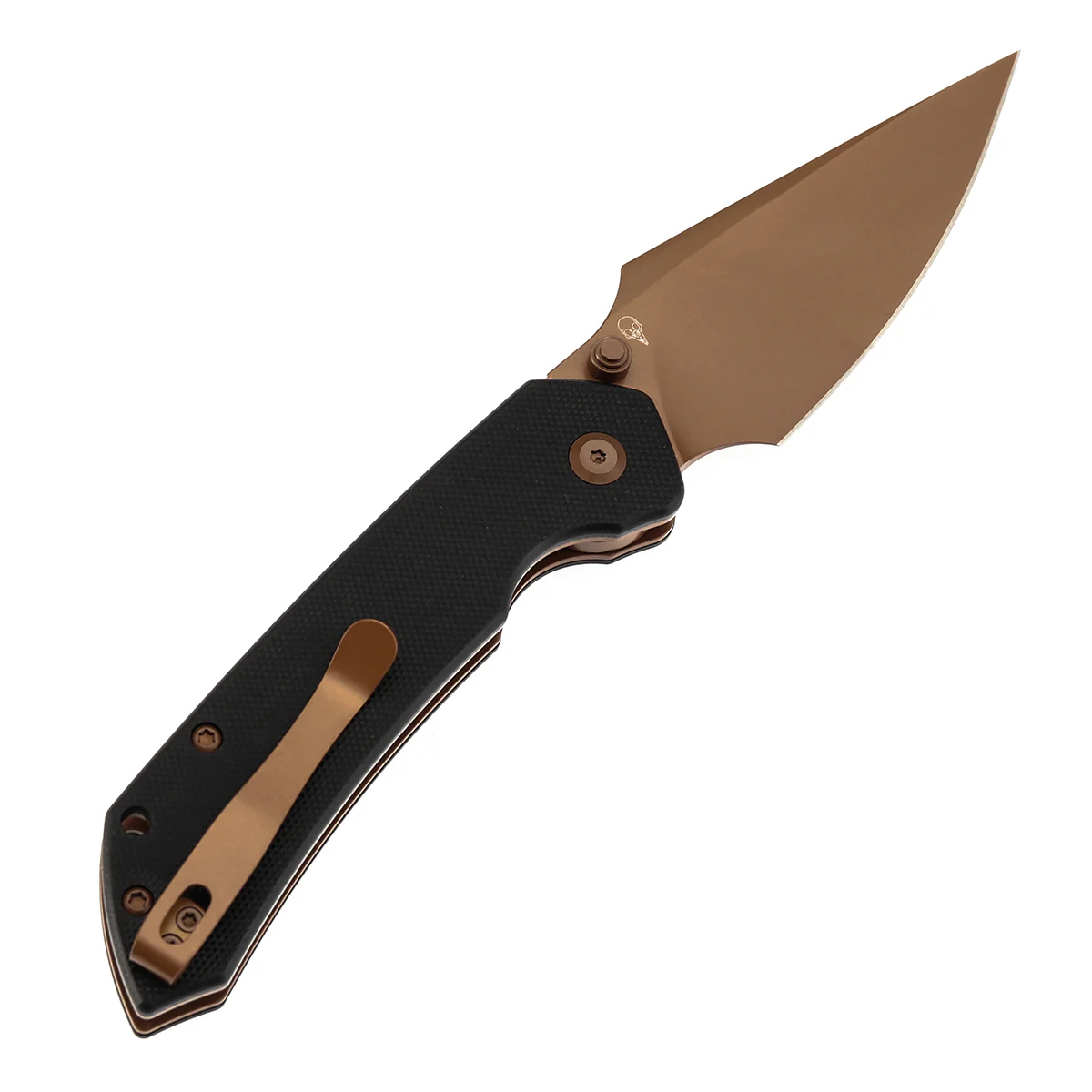 Available on TikTok - Tenable Fenrir Top Liner Lock Folding Knife| Black G10 Handle | 3.48“ Rose Gold Coated Nitro-V Blade | Sparrow Knife Design | B1034H3 - Image 8
