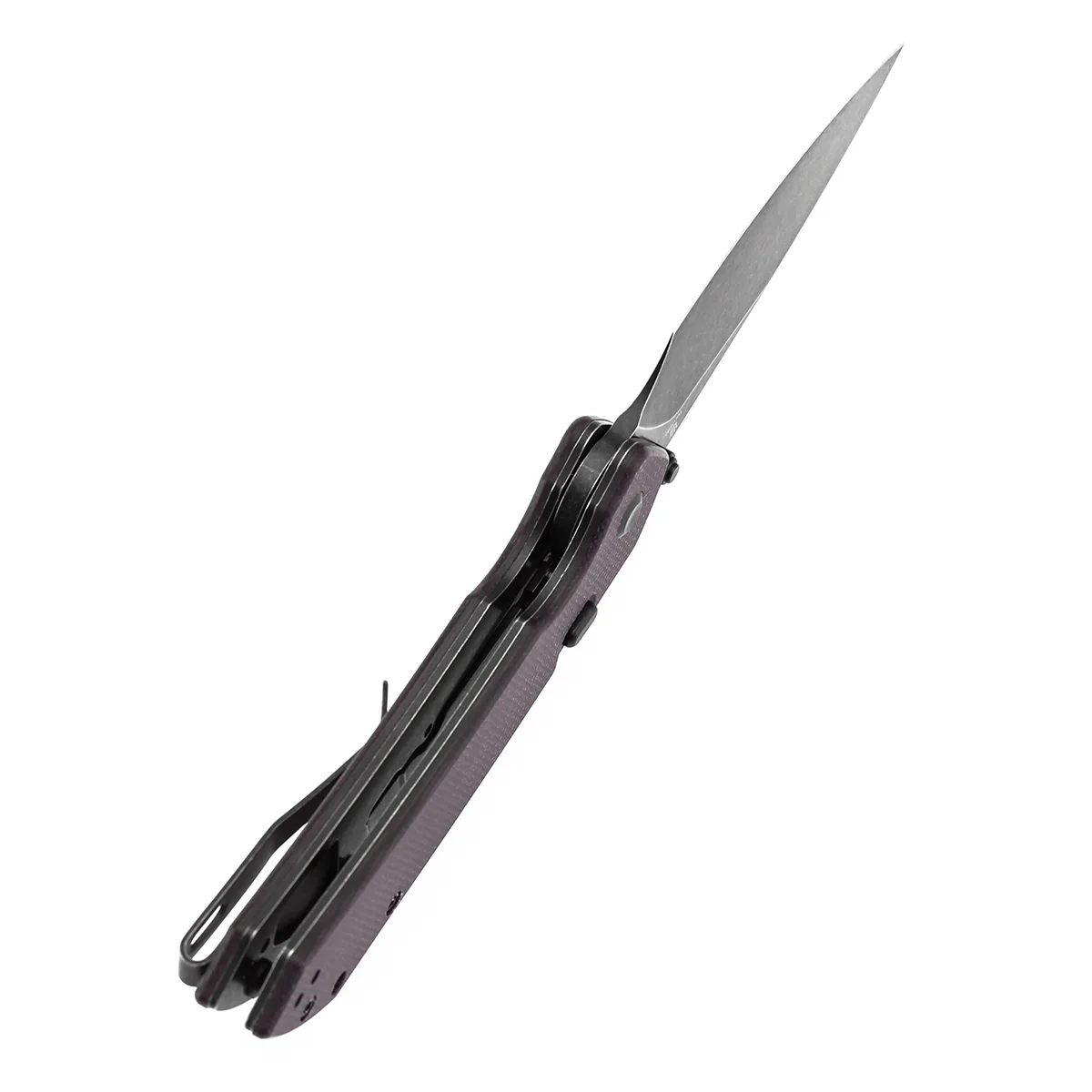 Tenable Fenrir Top Liner Lock Folding Knife| Purple Micarta | 3.48“ Blackwashed Nitro-V Blade | Sparrow Knife Design | B1034H1 - Image 4