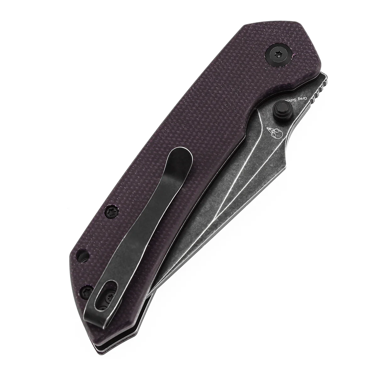 Tenable Fenrir Top Liner Lock Folding Knife| Purple Micarta | 3.48“ Blackwashed Nitro-V Blade | Sparrow Knife Design | B1034H1 - Image 7
