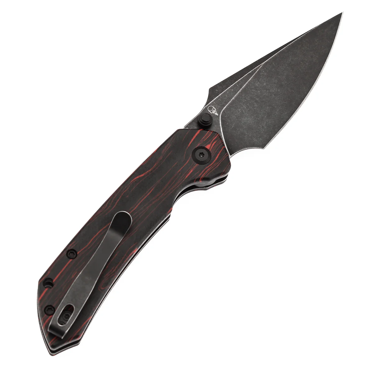 Tenable Fenrir Top Liner Lock Folding Knife| Black & Red G-mascus Handle | 3.48“ Blackwashed Nitro-V Blade | Sparrow Knife Design | B1034H2 - Image 8