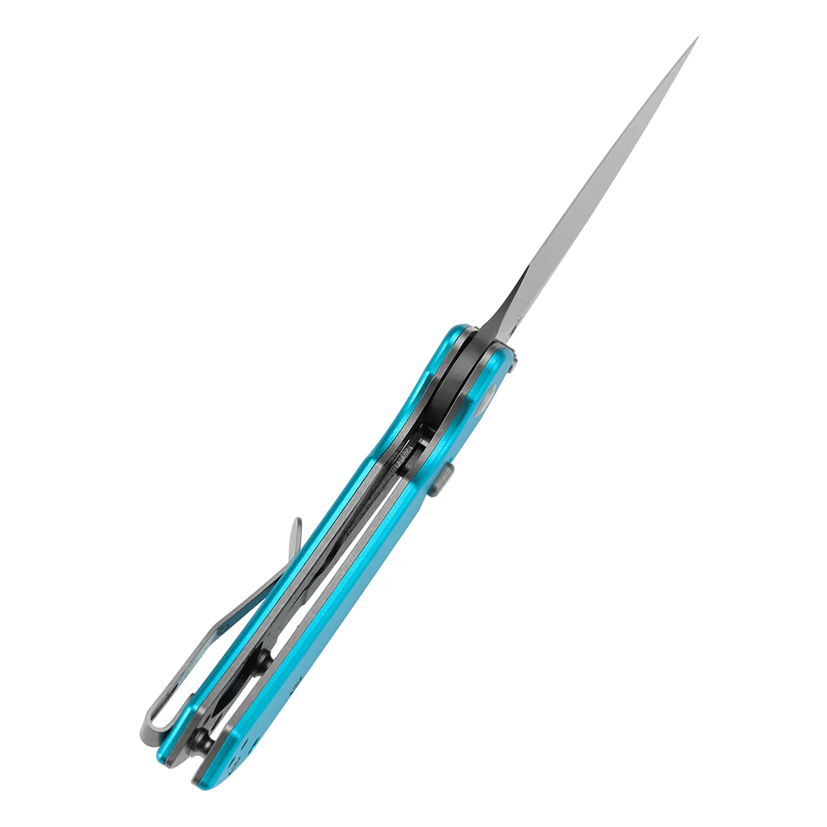 Tenable Fenrir Top Liner Lock Folding Knife| 3.4“ Damascus Blade | Blue Aluminum Handle | Sparrow Knife Design | B1034H8 - Image 4