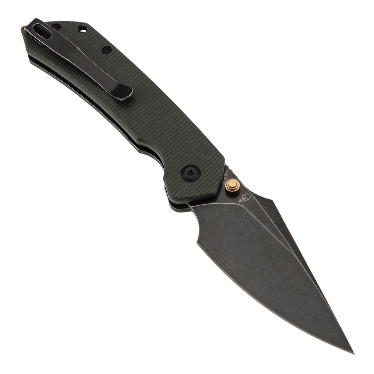Tenable Fenrir Top Liner Lock Folding Knife| Green Micarta Handle | 3.48“ Blackwashed Nitro-V Blade | Sparrow Knife Design | B1034H4 - Image 3