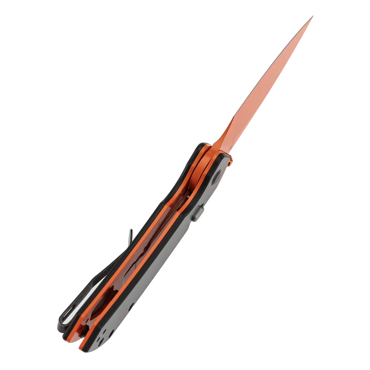 Tenable Fenrir Top Liner Lock Folding Knife|  Twill Carbon Fiber Handle | 3.48“  Orange Coated Nitro V Blade | Sparrow Knife Design | B1034H5 - Image 4