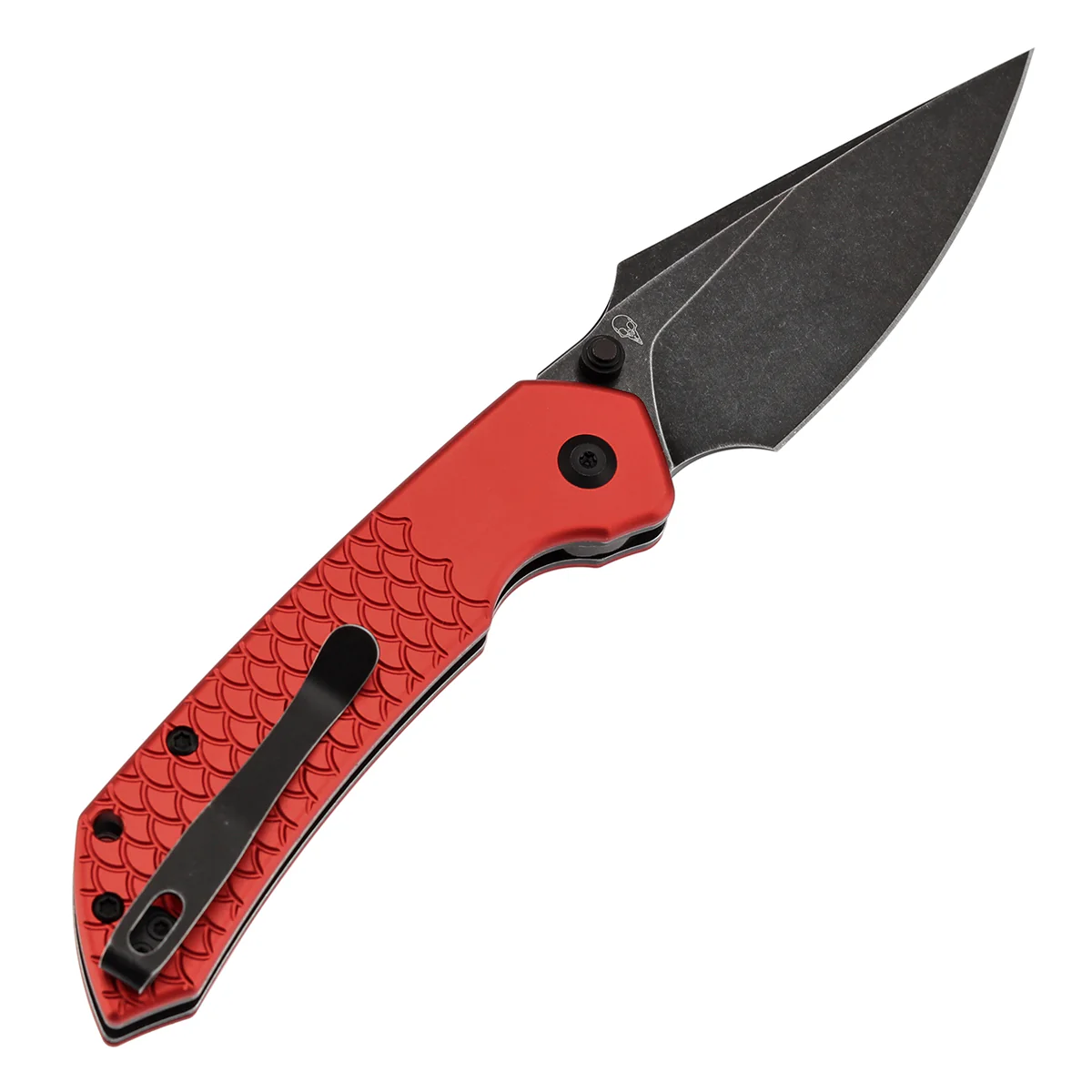 Tenable Fenrir | Top Liner Lock Folding Knife | 3.4“ Blackwashed Nitro-V Blade | Red Anodized Aluminum with Fishscale Texture Handle | Sparrow Knife Design | B1034H10 - Image 8