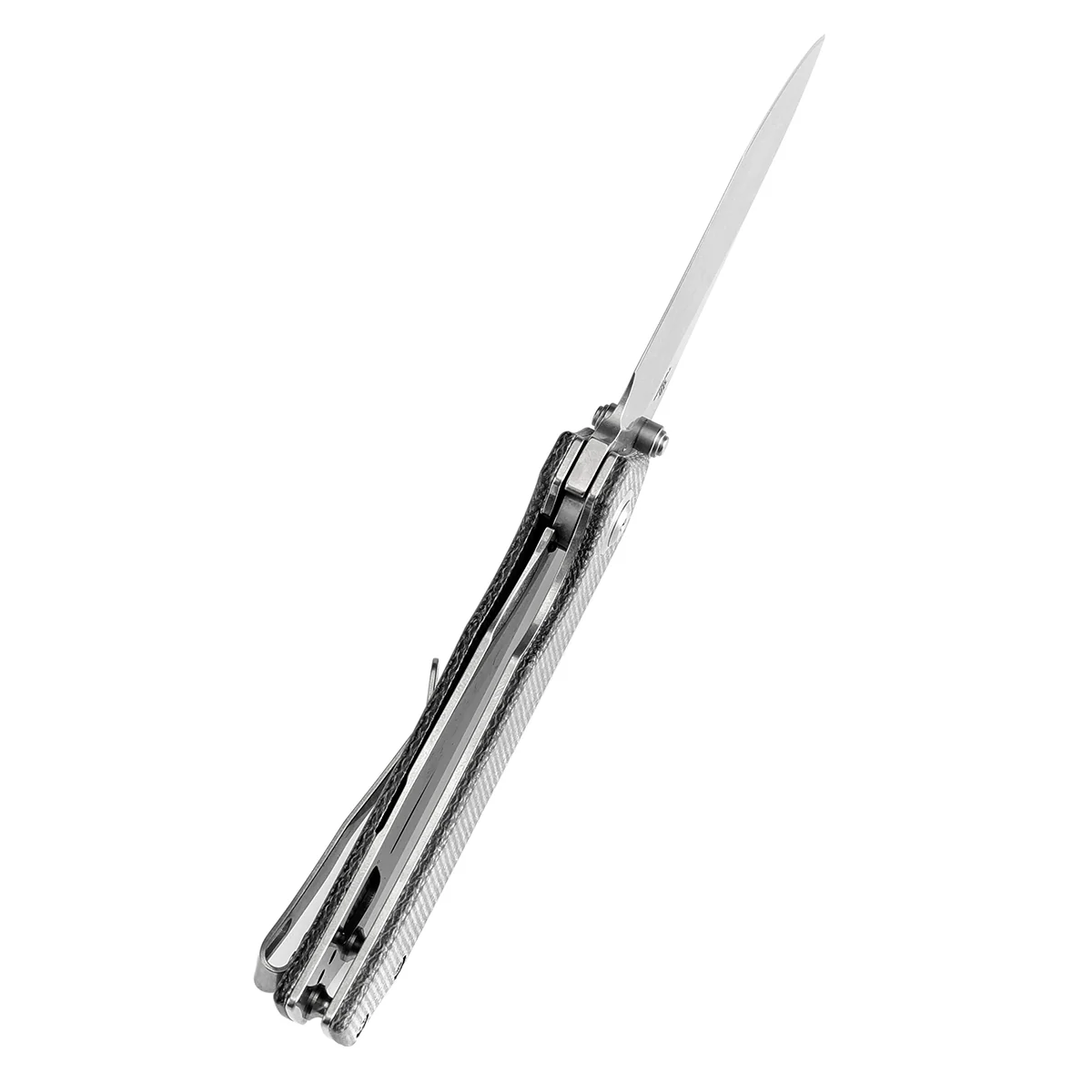 Tenable Fermi Folding Knife Black Micarta Handle (3.11'' Stonewashed 14C28N Blade) Burchtree Designs-T1122A3 - Image 4