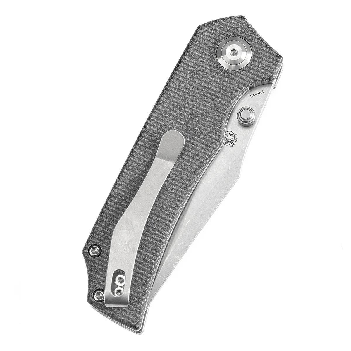 Tenable Fermi Folding Knife Black Micarta Handle (3.11'' Stonewashed 14C28N Blade) Burchtree Designs-T1122A3 - Image 7