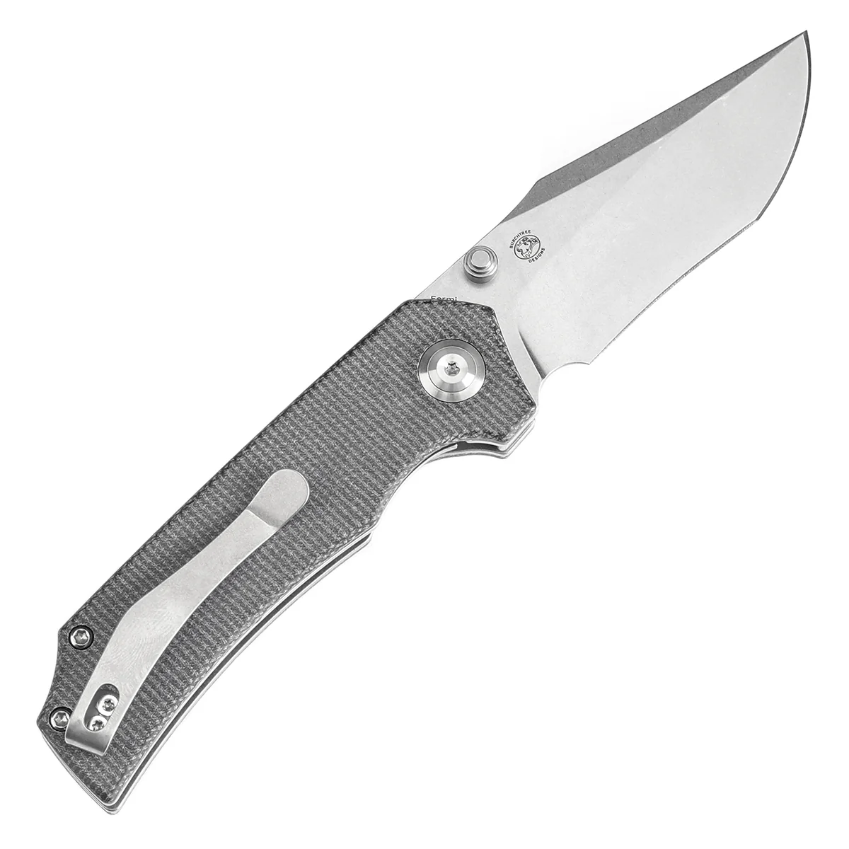 Tenable Fermi Folding Knife Black Micarta Handle (3.11'' Stonewashed 14C28N Blade) Burchtree Designs-T1122A3 - Image 8
