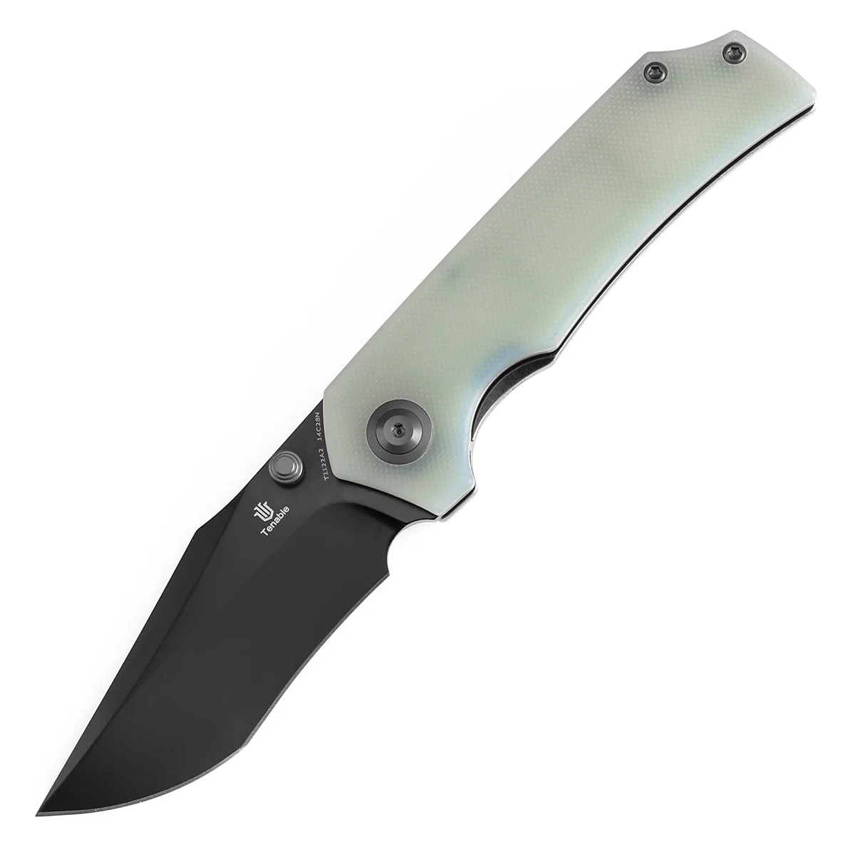 Tenable Fermi Folding Knife Jade  G10 Handle (3.11'' Black TiCn Coated 14C28N Blade) Burchtree Designs-T1122A2 - Image 2