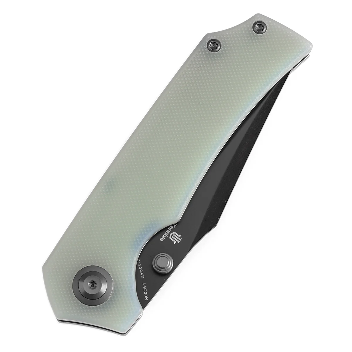 Tenable Fermi Folding Knife Jade  G10 Handle (3.11'' Black TiCn Coated 14C28N Blade) Burchtree Designs-T1122A2 - Image 6