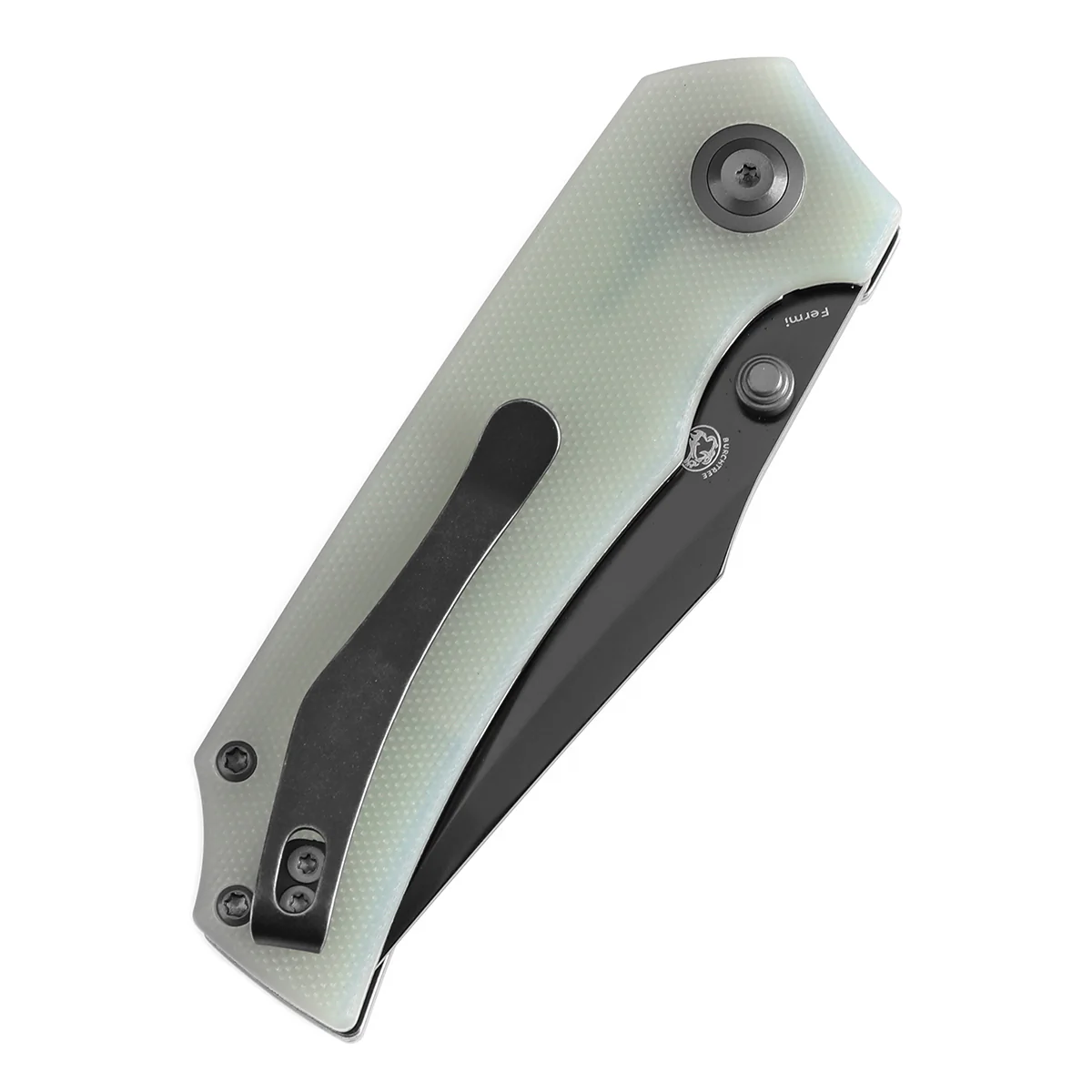 Tenable Fermi Folding Knife Jade  G10 Handle (3.11'' Black TiCn Coated 14C28N Blade) Burchtree Designs-T1122A2 - Image 7