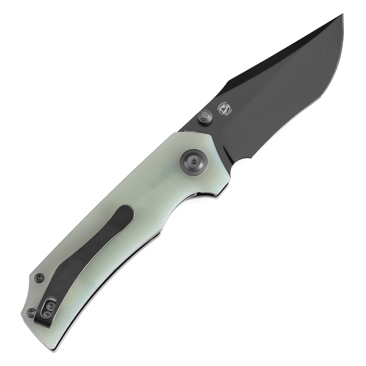 Tenable Fermi Folding Knife Jade  G10 Handle (3.11'' Black TiCn Coated 14C28N Blade) Burchtree Designs-T1122A2 - Image 8