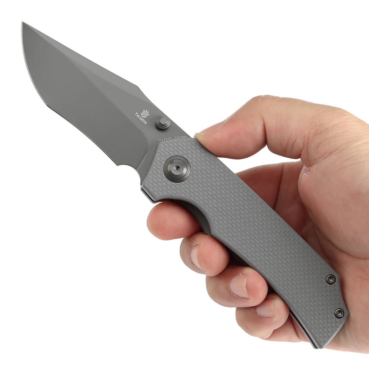 Tenable Fermi Folding Knife Light Sand G10 Handle (3.11'' Grey TiCn Coated 14C28N Blade) Burchtree Designs-T1122A5 - Image 9
