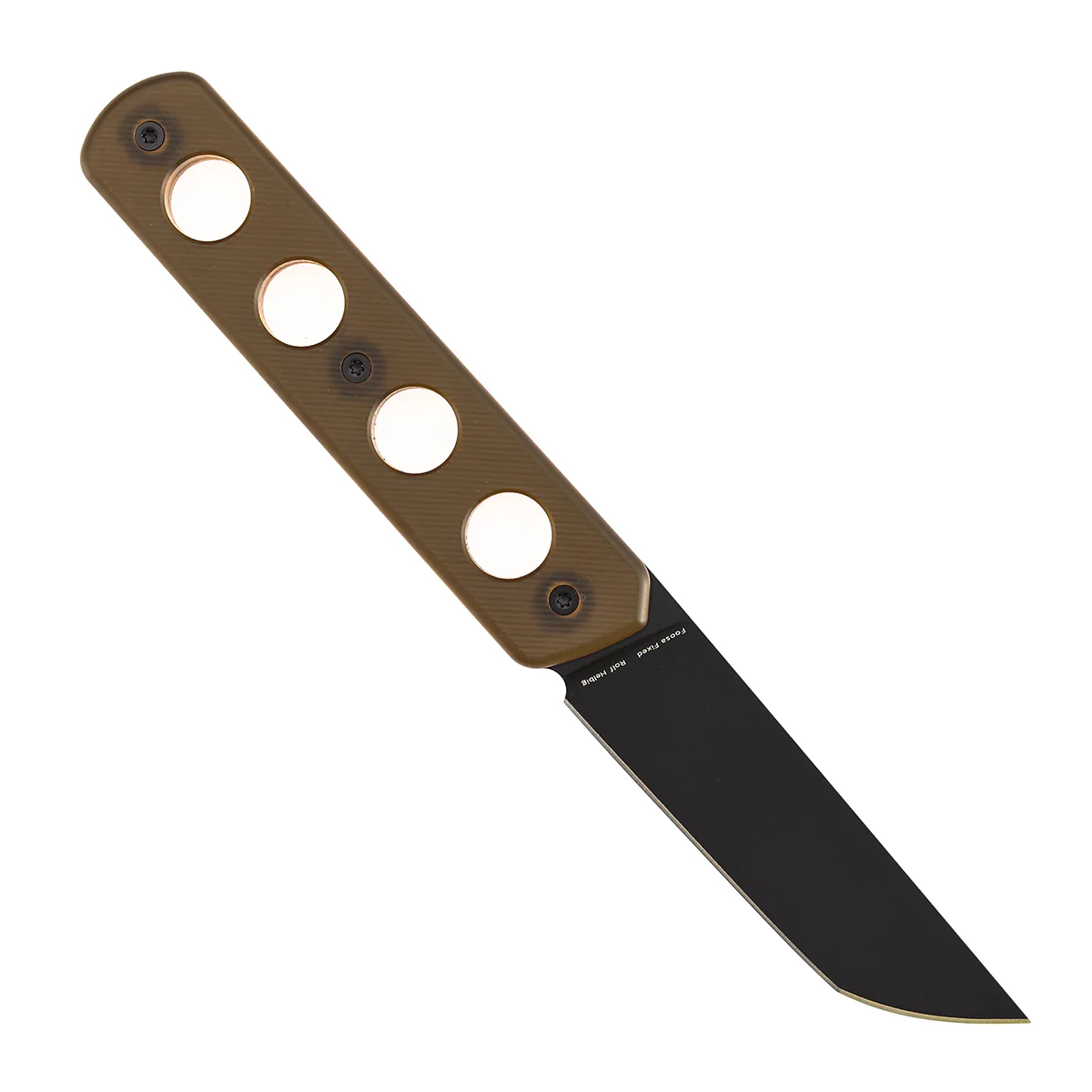 Tenable Foosa Fixed Blade Knife - 3.06'' Blackwash D2 Blade | Amber PEI Handle | Rolf Helbig - G2020A3 - Image 3