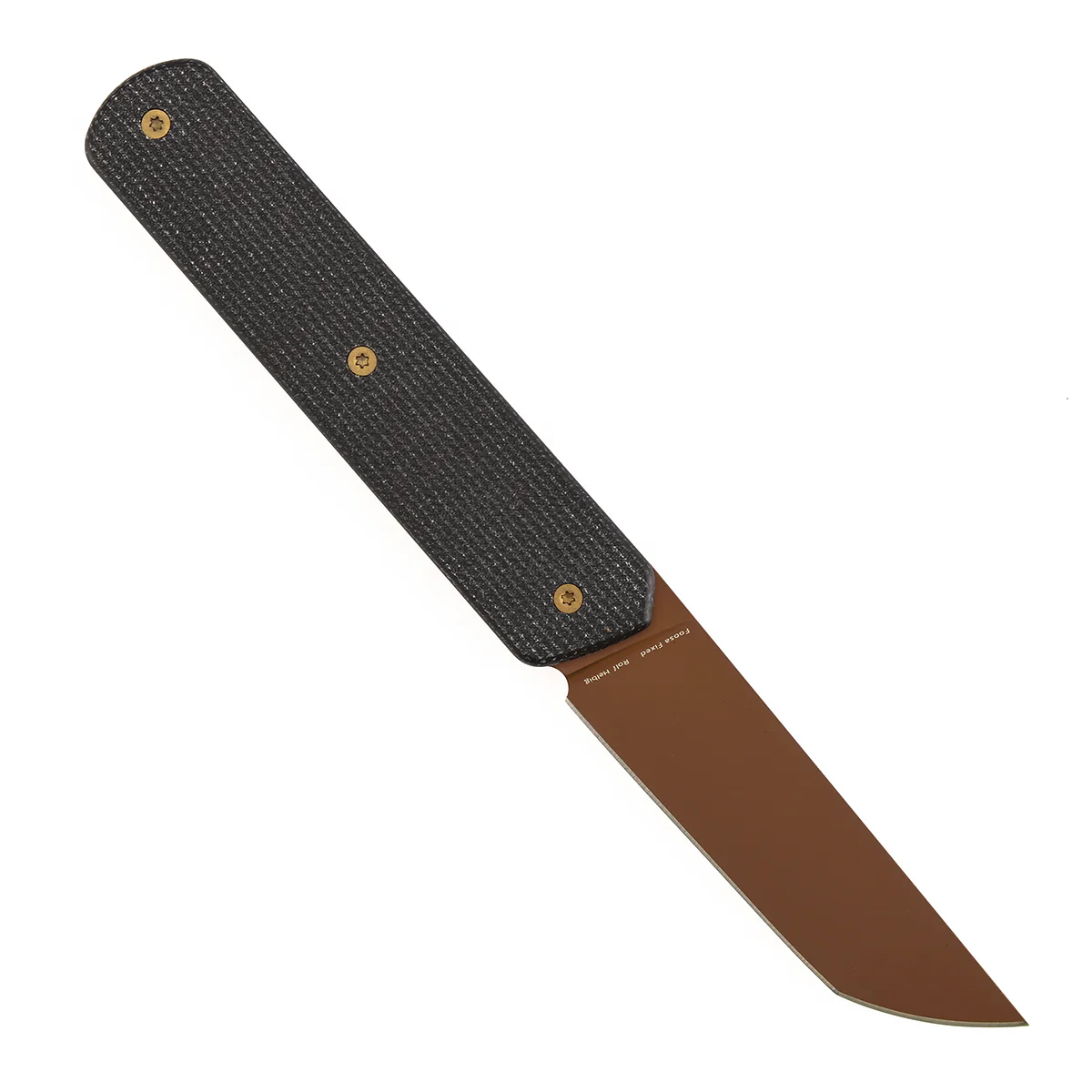 Tenable Foosa Fixed Blade Knife - 3.06'' Rose Gold D2 Blade | Black Micarta Handle | Rolf Helbig - G2020A1 - Image 3
