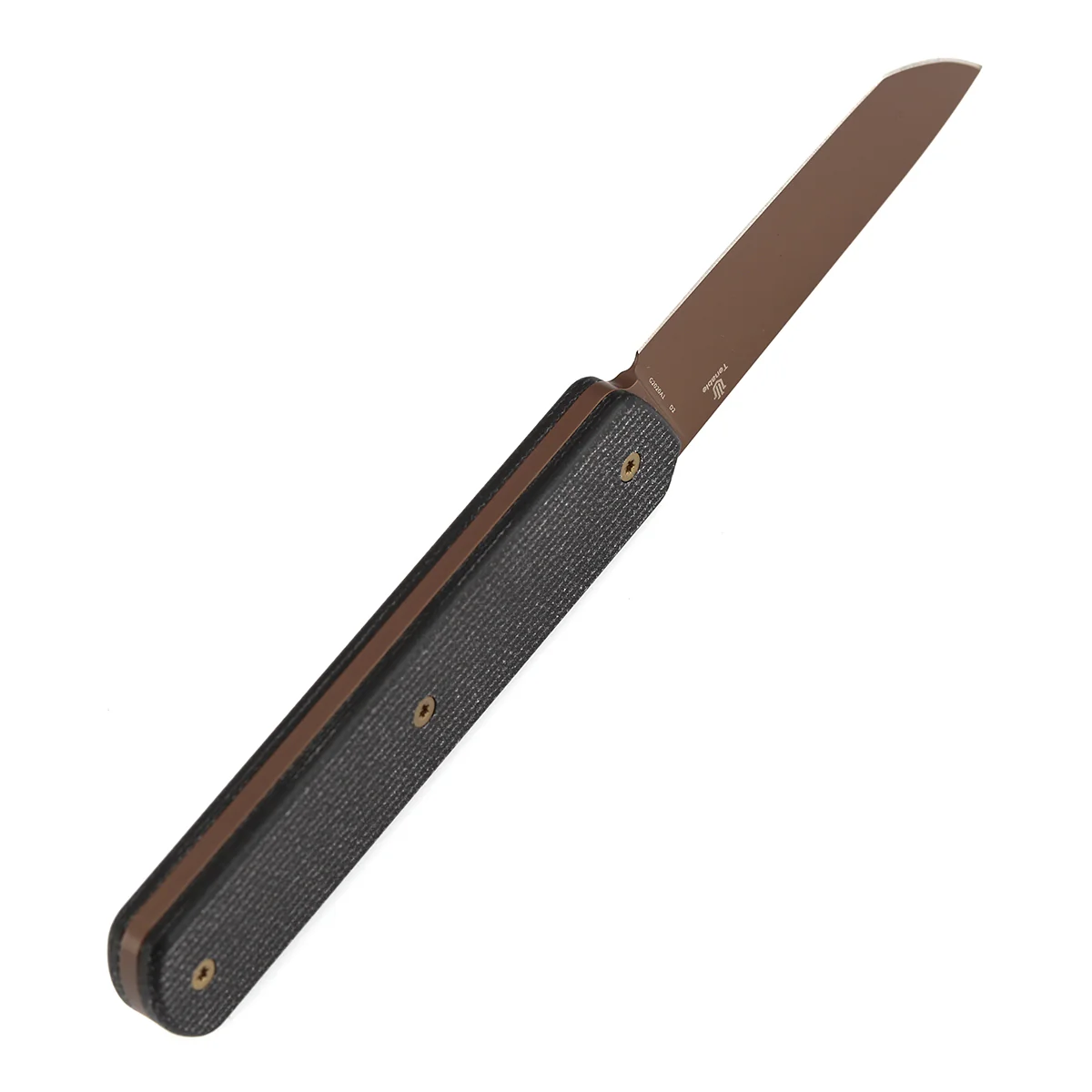 Tenable Foosa Fixed Blade Knife - 3.06'' Rose Gold D2 Blade | Black Micarta Handle | Rolf Helbig - G2020A1 - Image 4